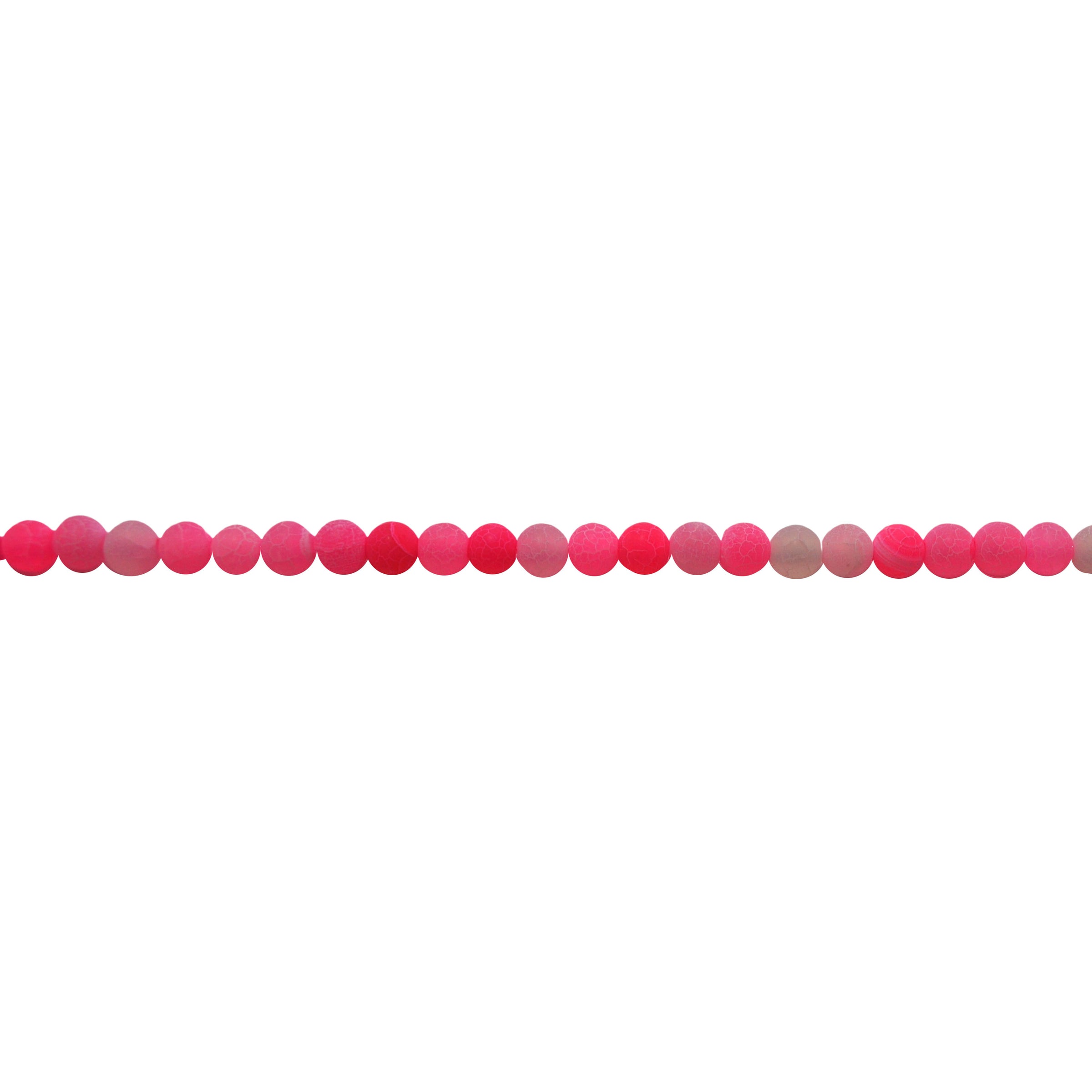 6mm Fuchsia Frosted Cracked Agate - Round