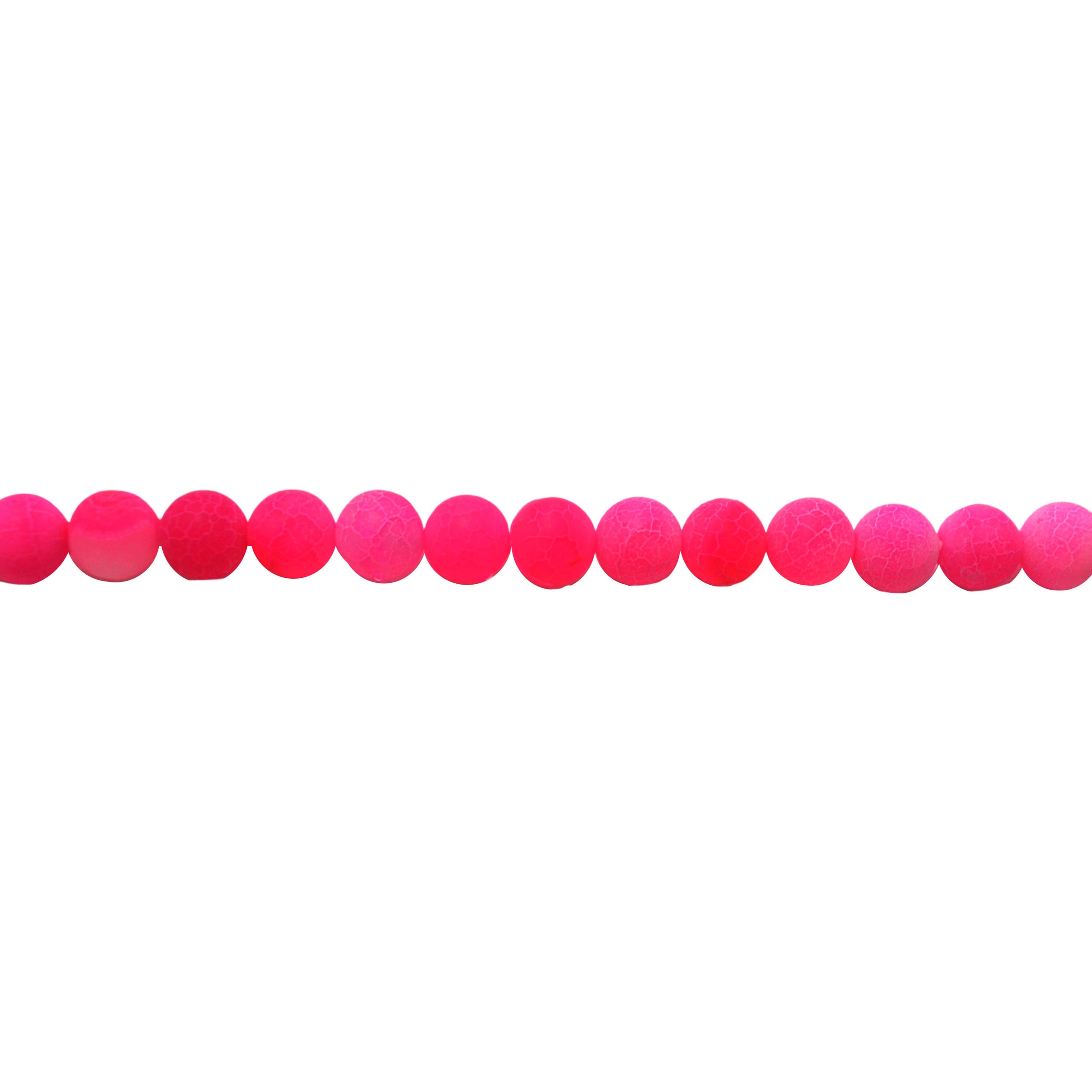 12mm Fuchsia Frosted Cracked Agate - Round