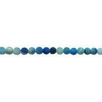 6mm Blue Natural Efflorescence Agate - Round