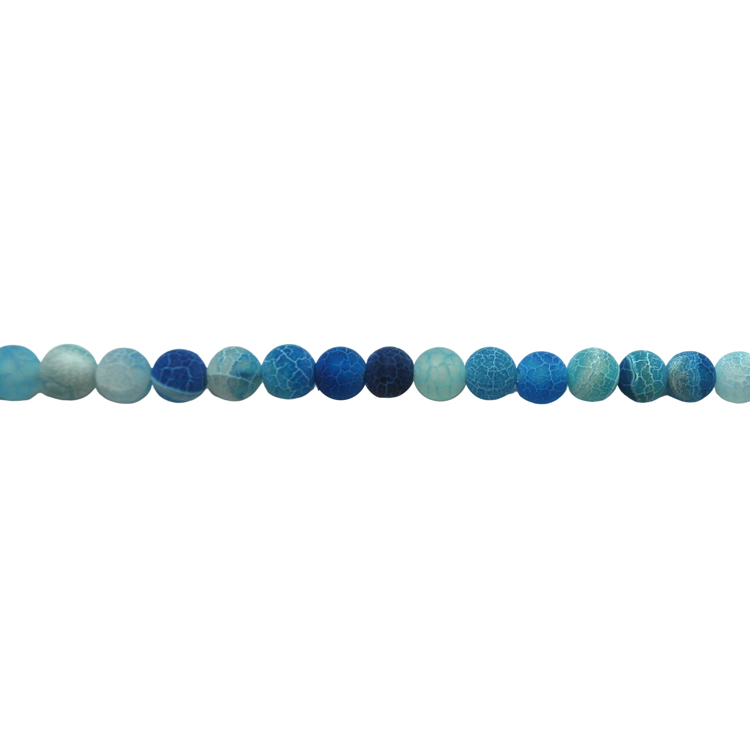6mm Blue Natural Efflorescence Agate - Round