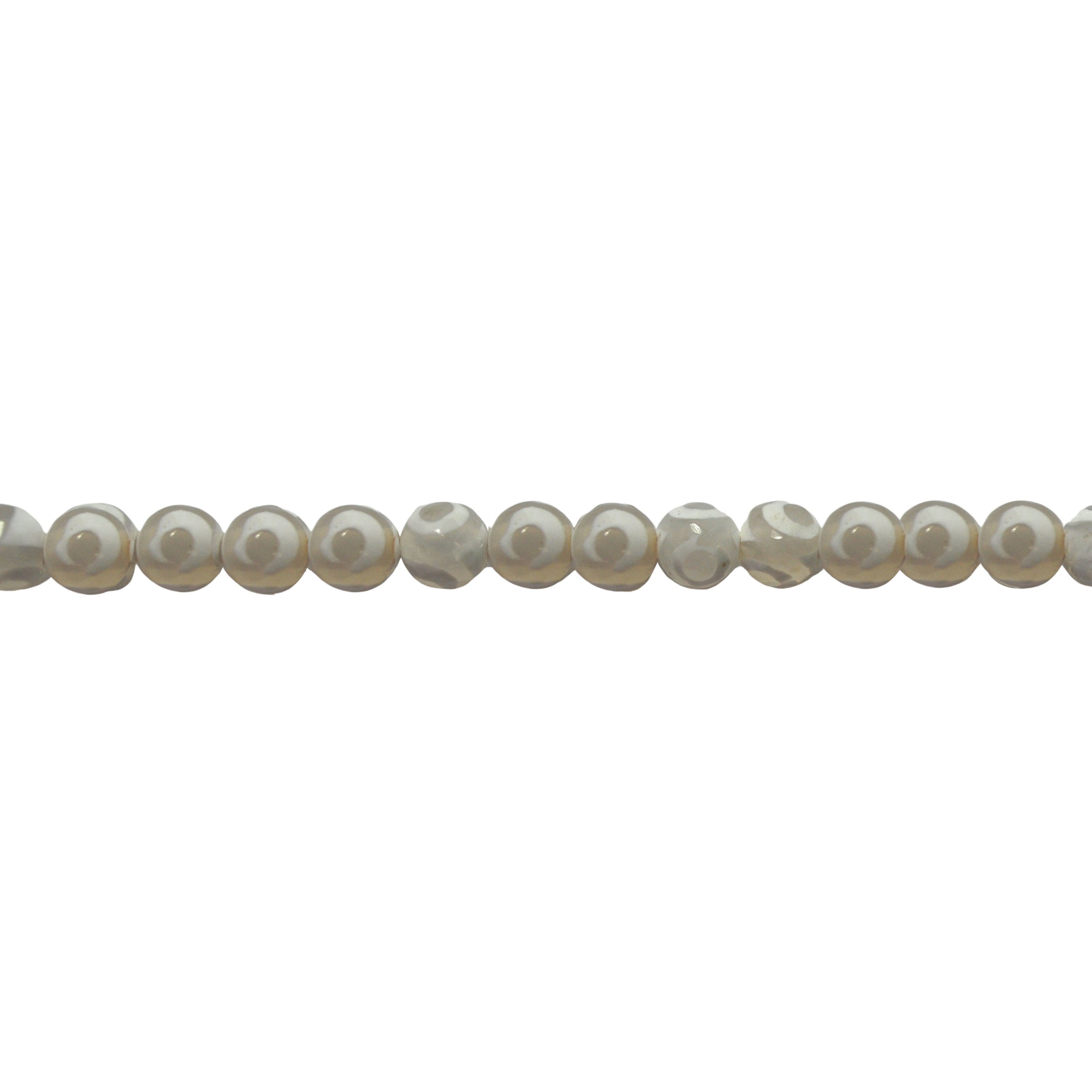 8mm White Spot Tibetan Agate - Faceted