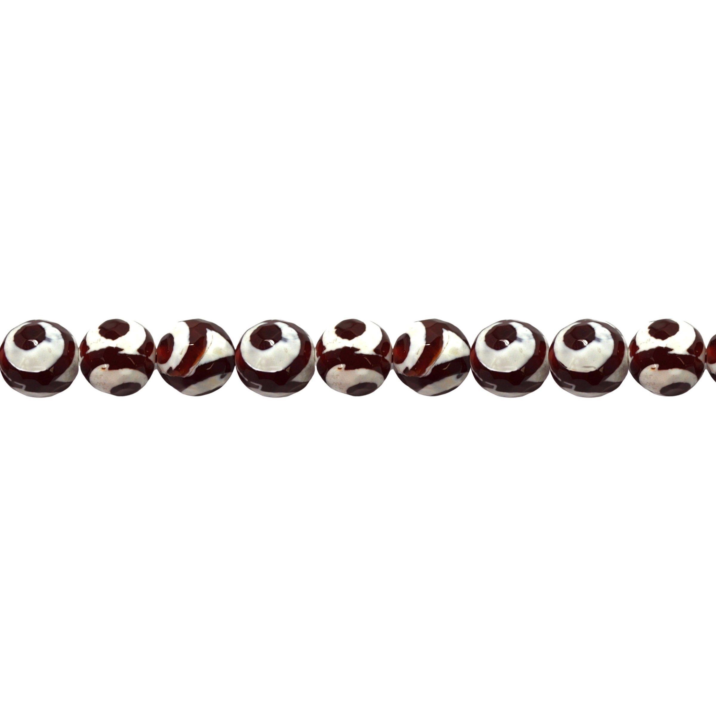 12mm Red Spot Tibetan Agate - Faceted