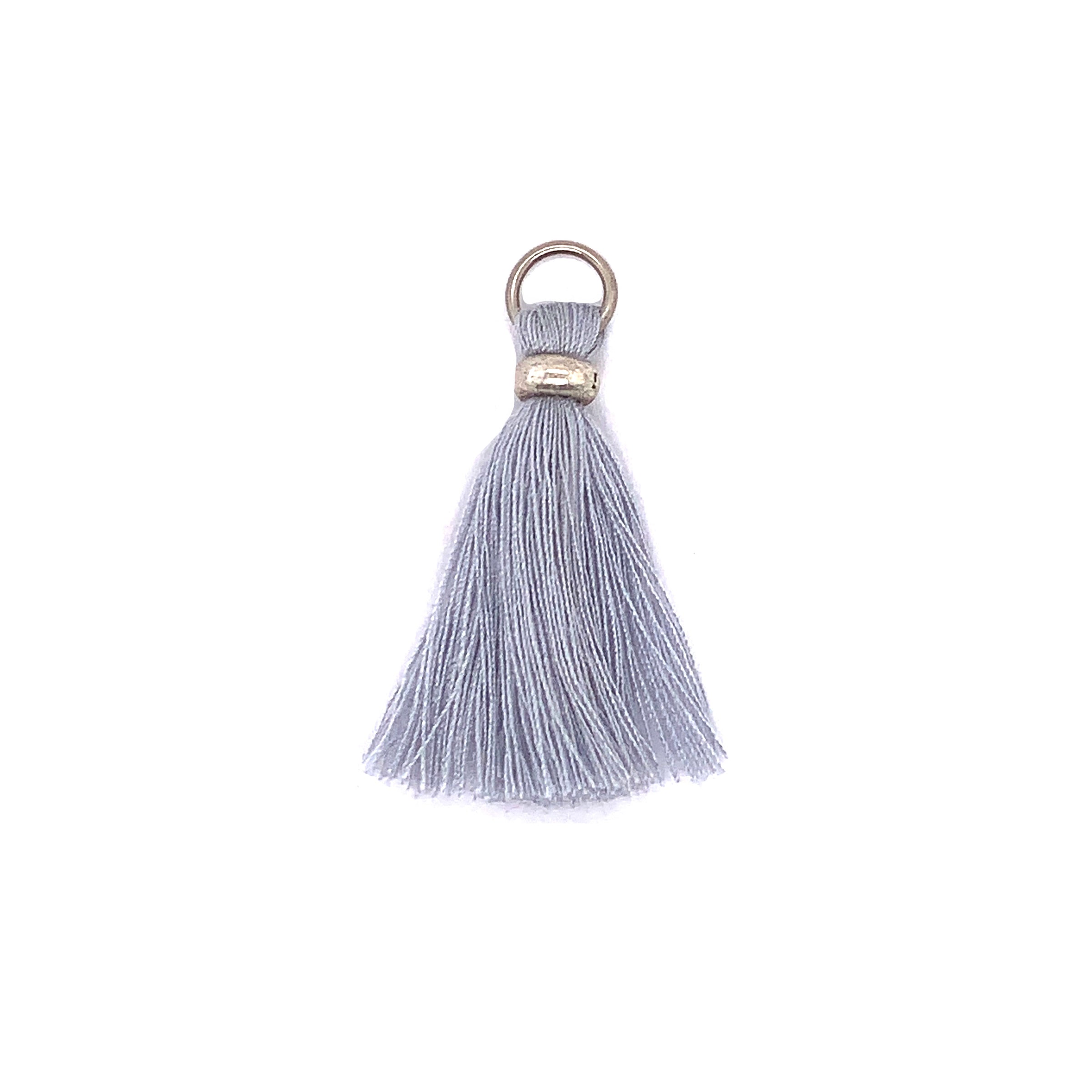 Bali Blue Tassel with Silver Ring & Silver Jump Ring