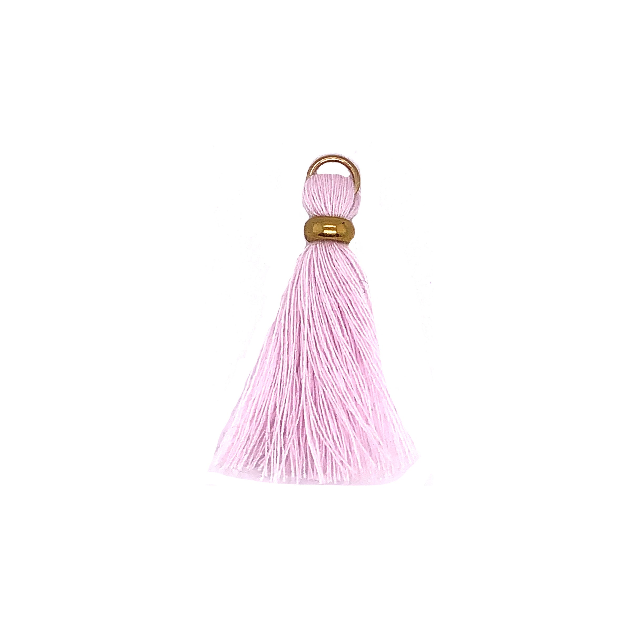 Light Pink Tassel with Gold Ring & Gold Jump Ring