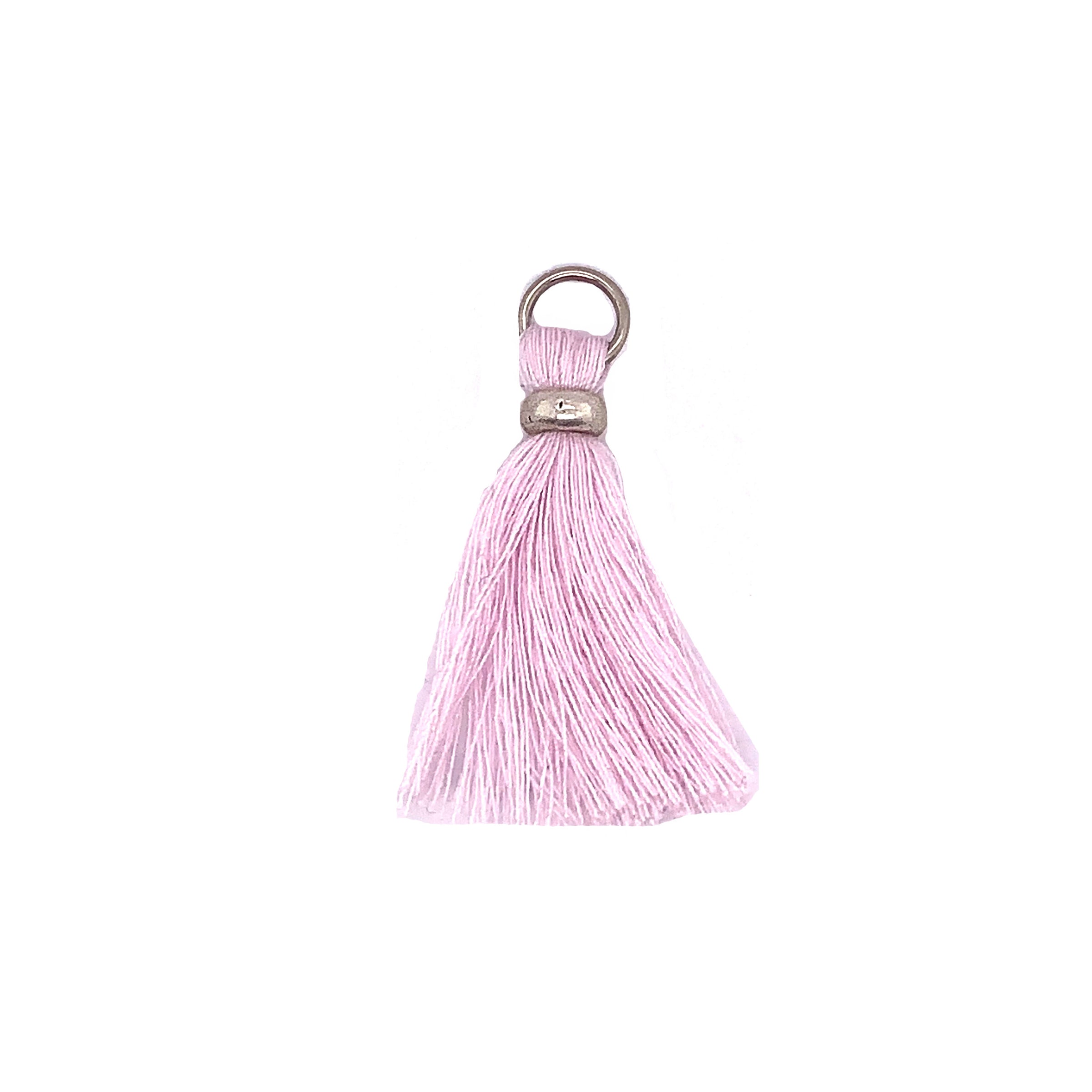 Light Pink Tassel with Silver Ring & Silver Jump Ring