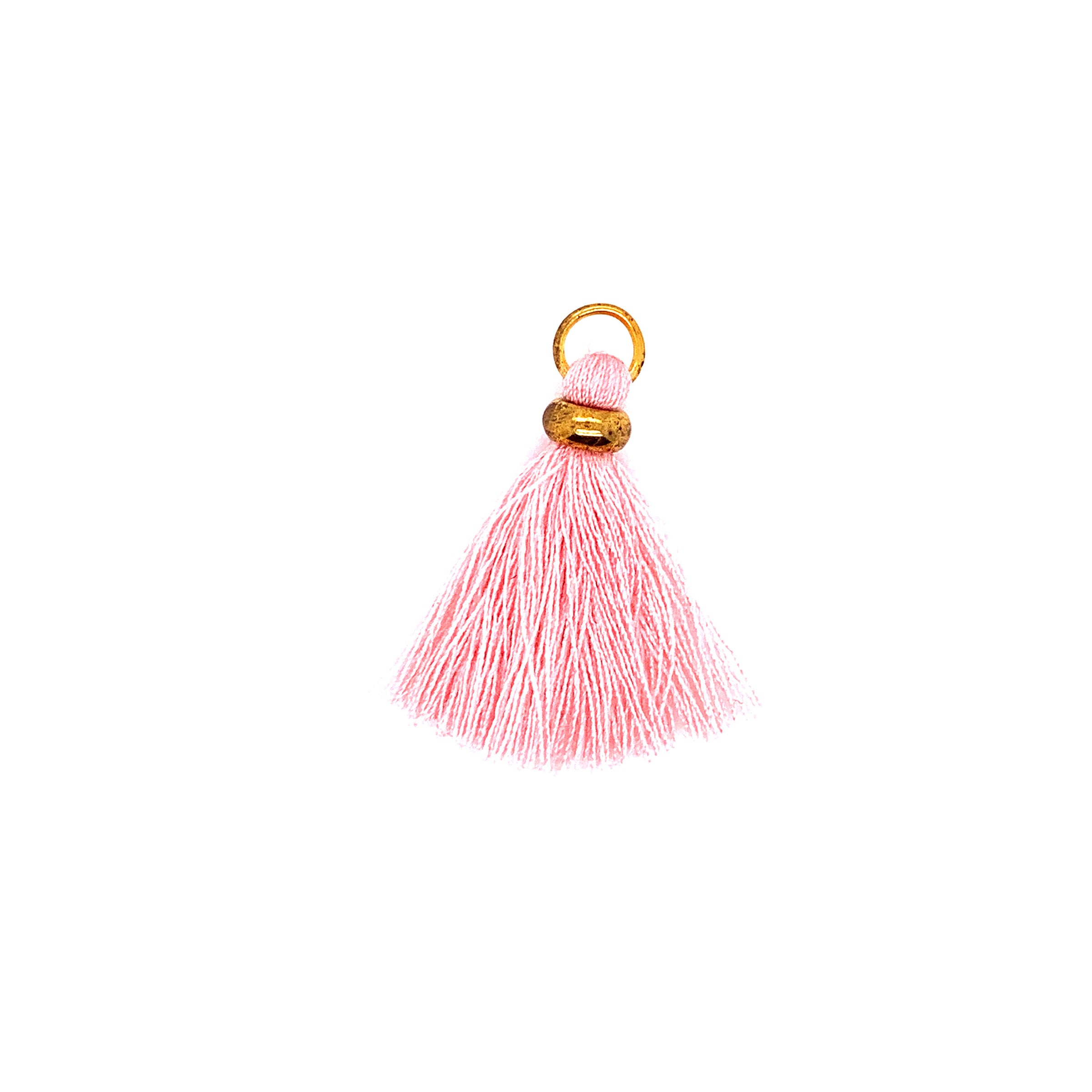 Peach Tassel with Gold Ring & Gold Jump Ring