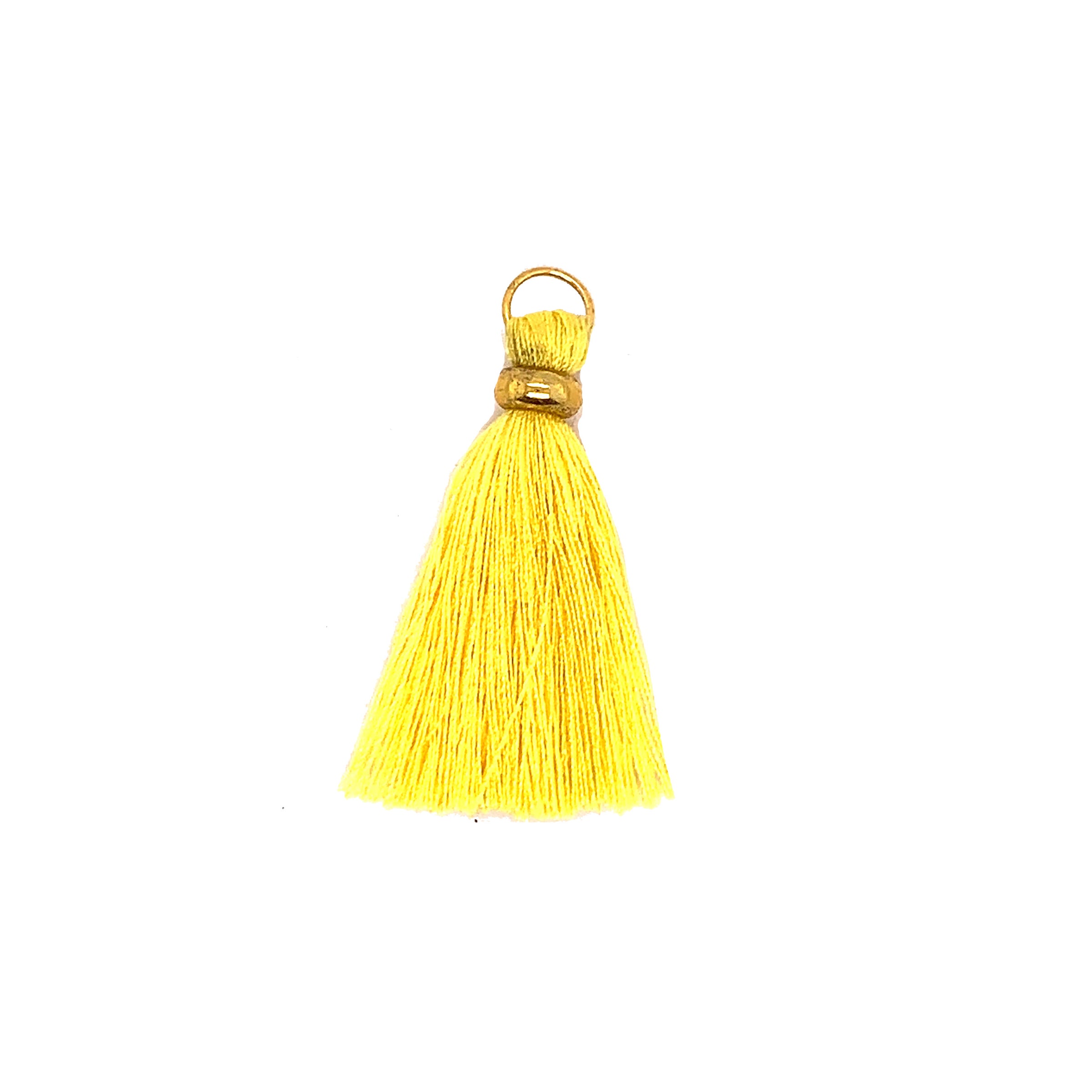 Yellow Tassel with Gold Ring & Gold Jump Ring