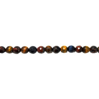 6mm Mixed Color Tiger Eye - Faceted