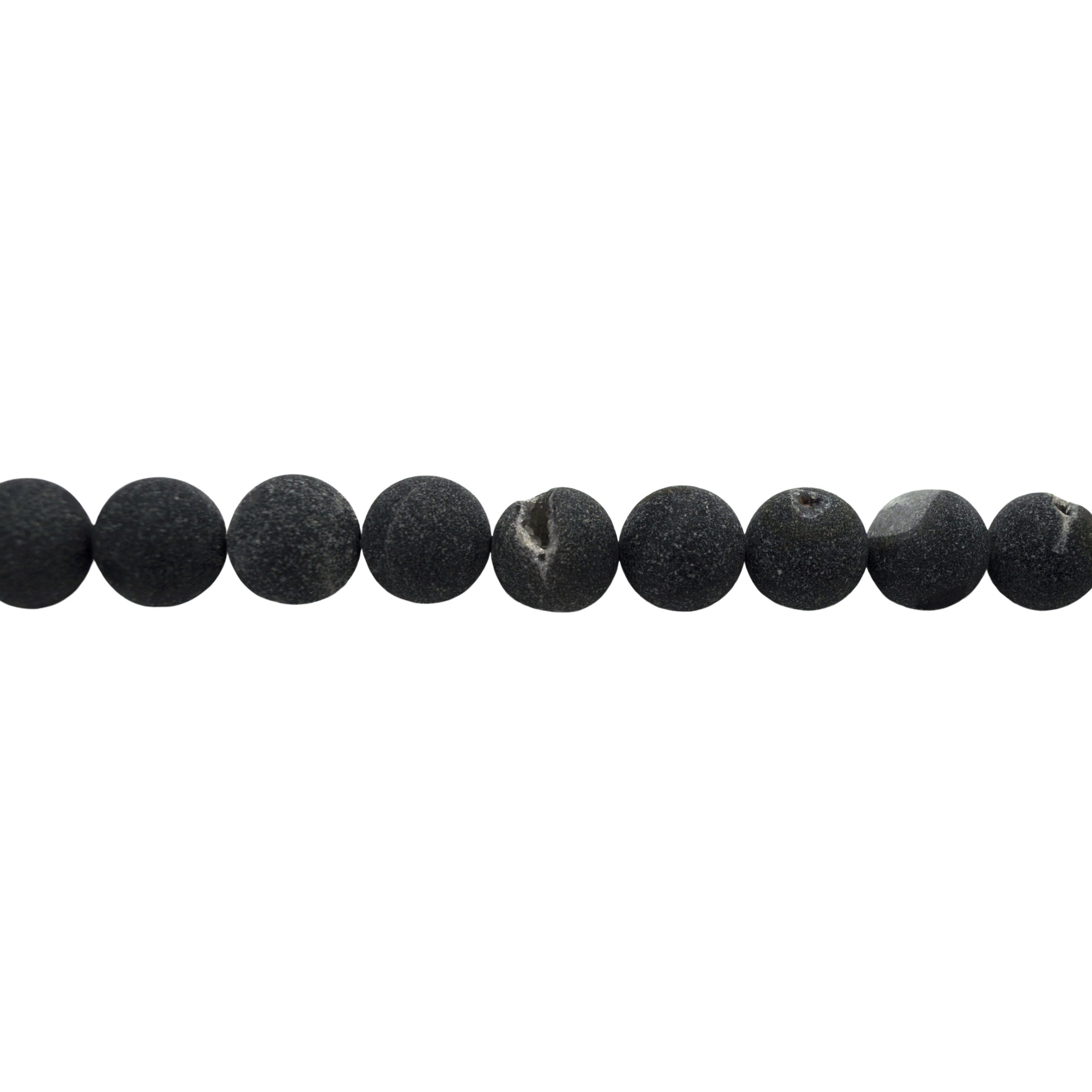 14mm Black Druzy Agate - Round