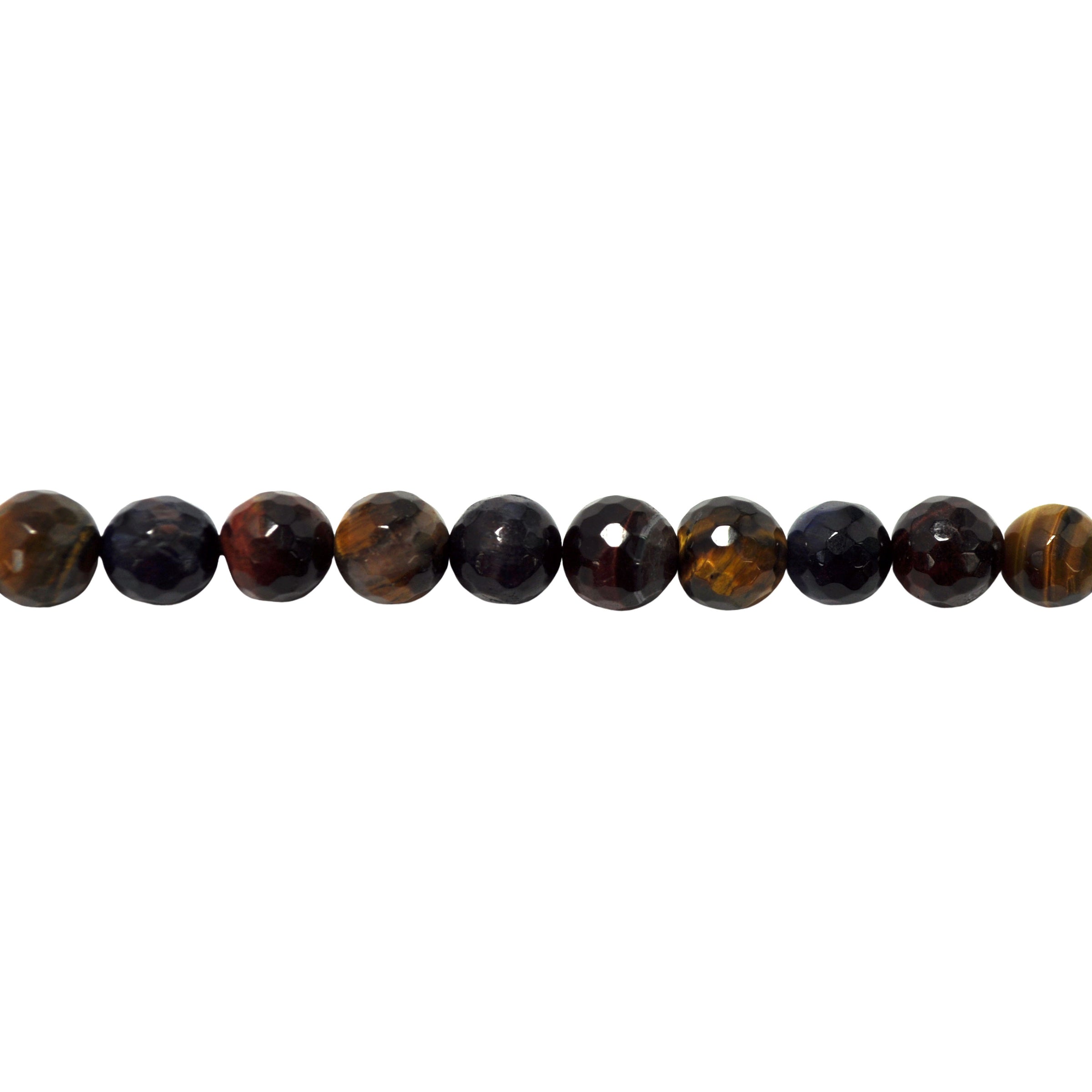 8mm Mixed Color Tiger Eye - Faceted
