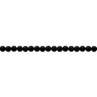 6mm Striped Black Frosted Black Onyx - Round