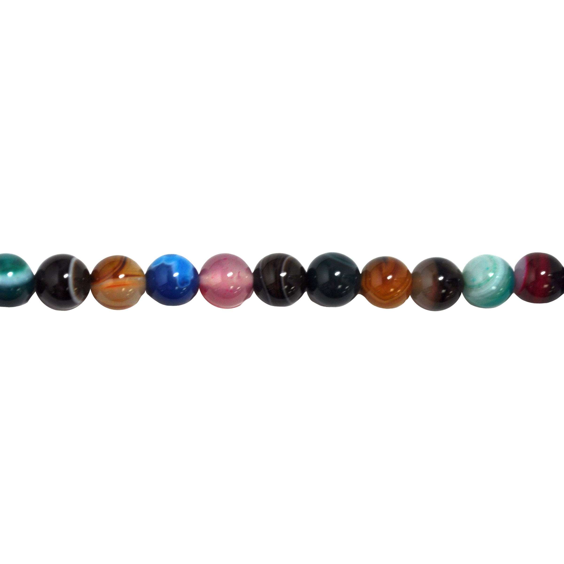 12mm Mixed Color Banded Agate - Round