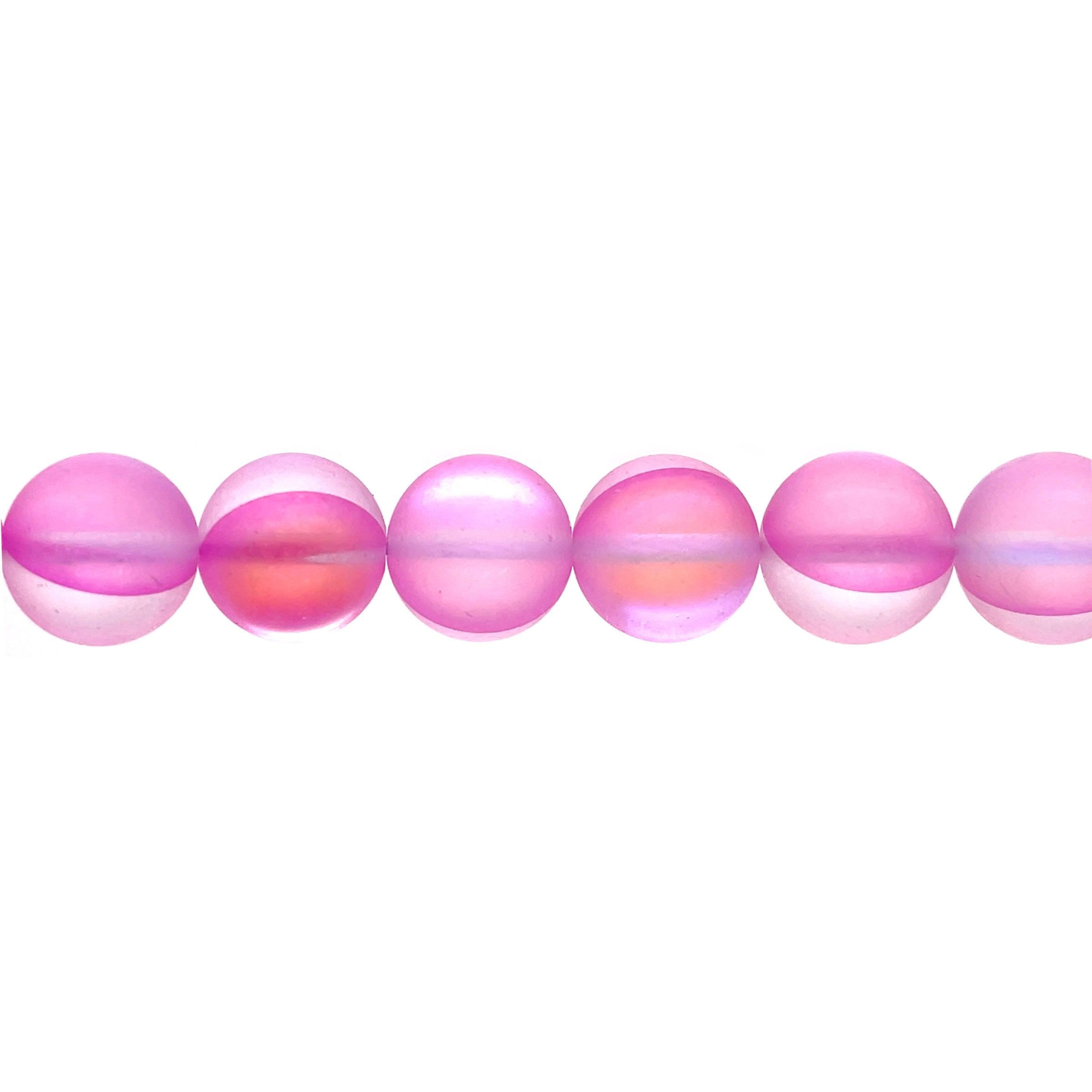 12mm Frosted Light Pink Opal Glass - Round