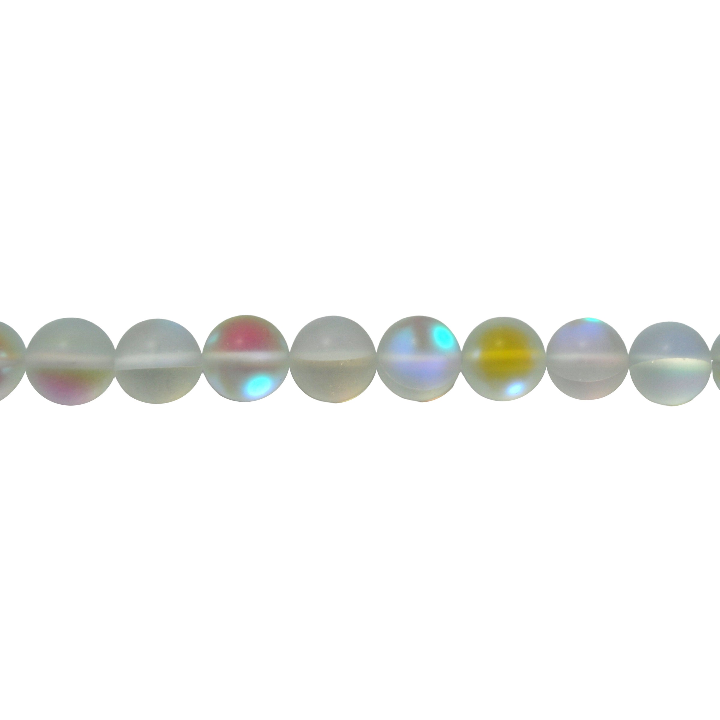 12mm Frosted White Opal Glass - Round