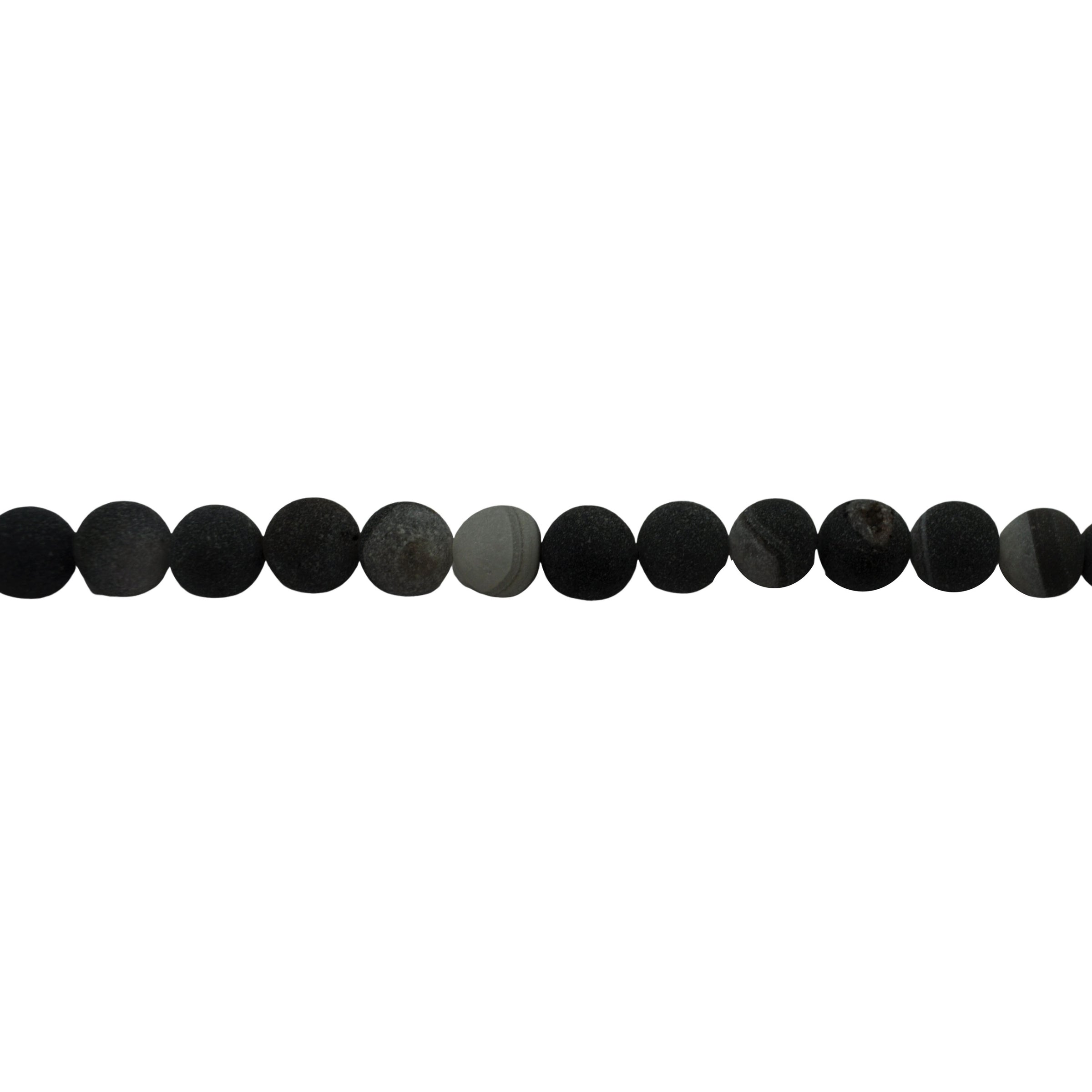10mm Black Druzy Agate - Round