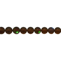 12mm Frosted Brown Opal Glass Beads - Round