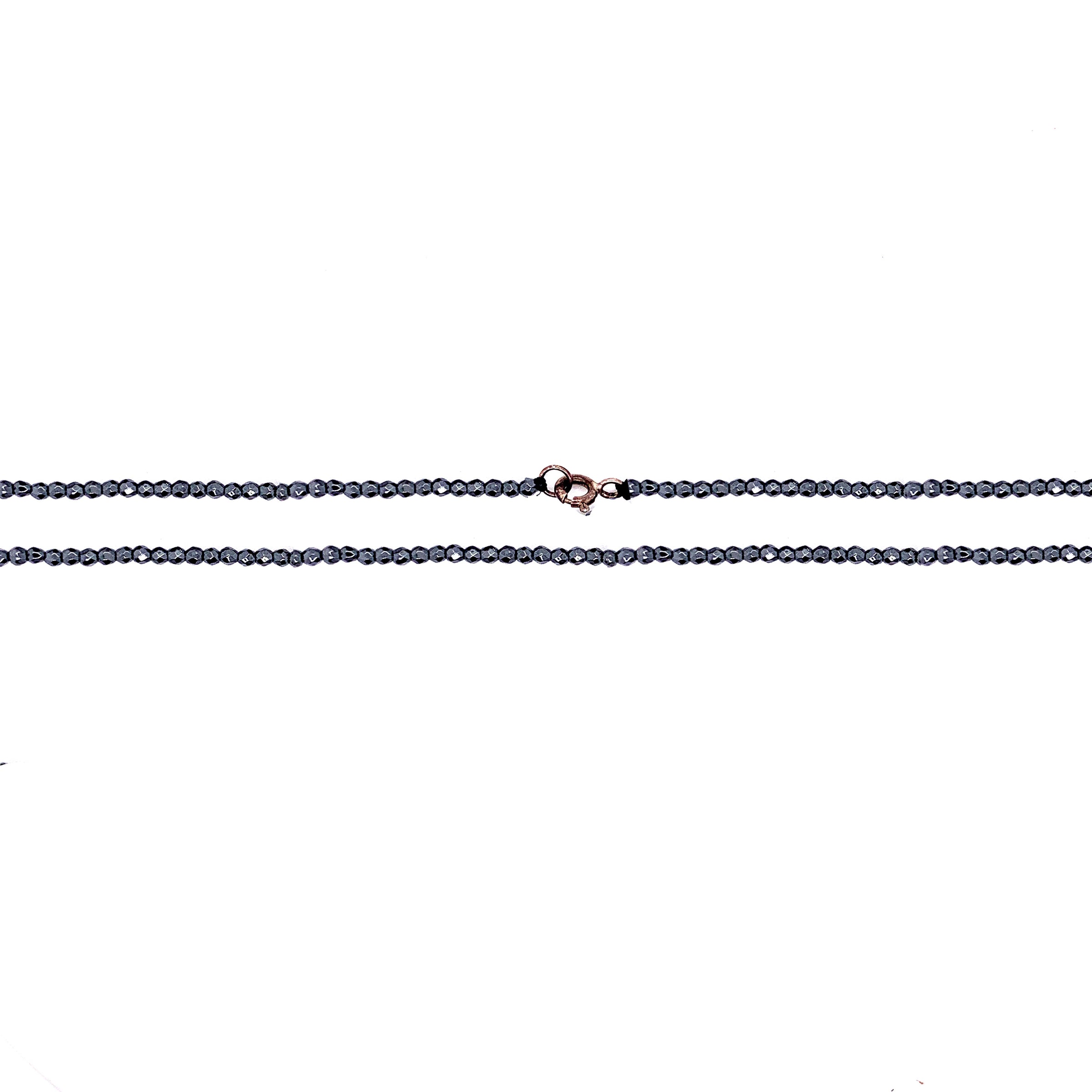 32' 2mm Hematite Necklace - Silver