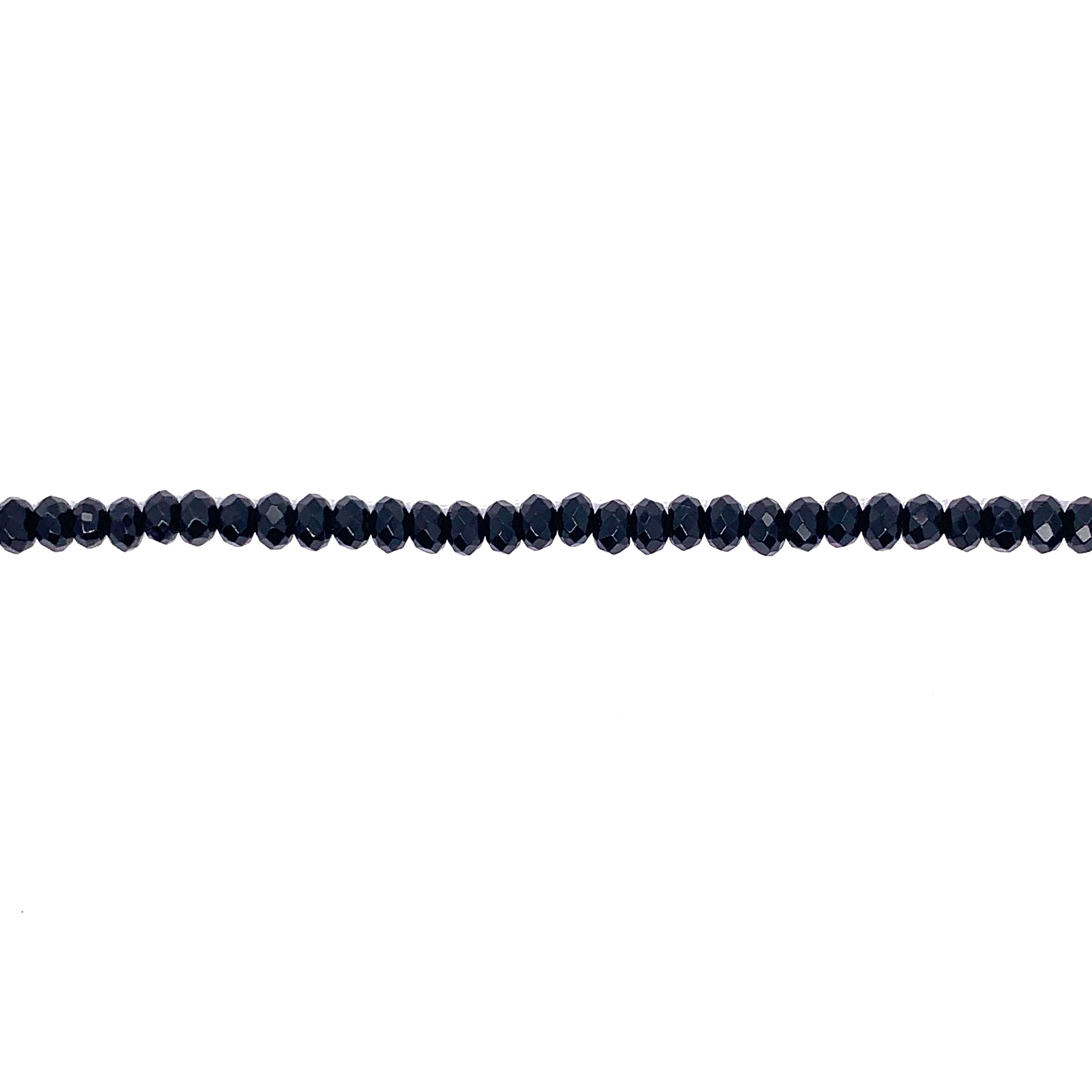 2x4mm Jade Rondelle Faceted Choker 13'' Necklace - Black With Gold Clasp