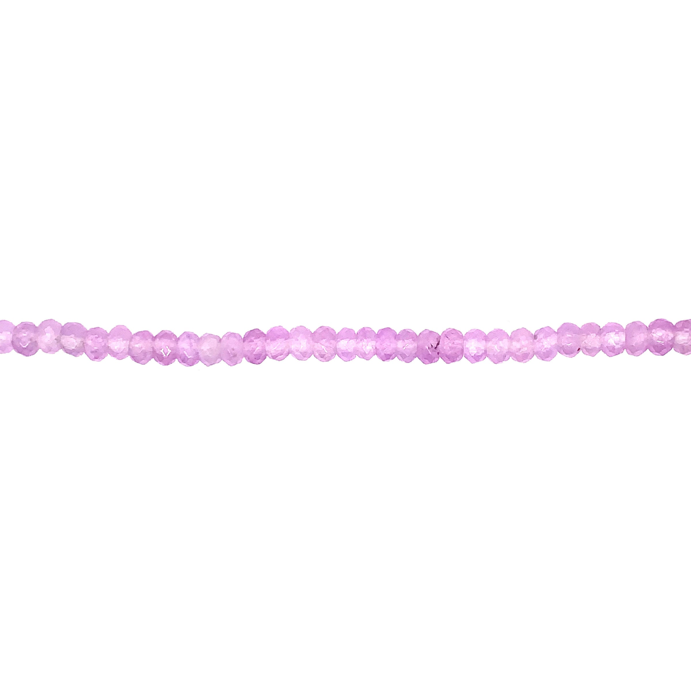 2x4mm Jade Rondelle Faceted Choker 13'' Necklace - Purple With Gold Clasp