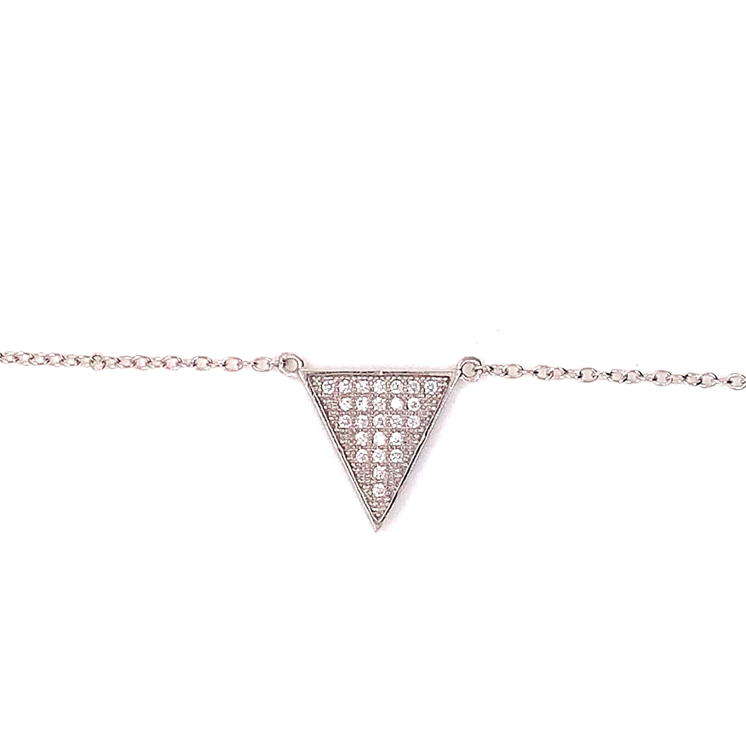 CZ Triangle Necklace - Sterling Silver