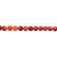 10mm Red Frosted Cracked Agate - Round
