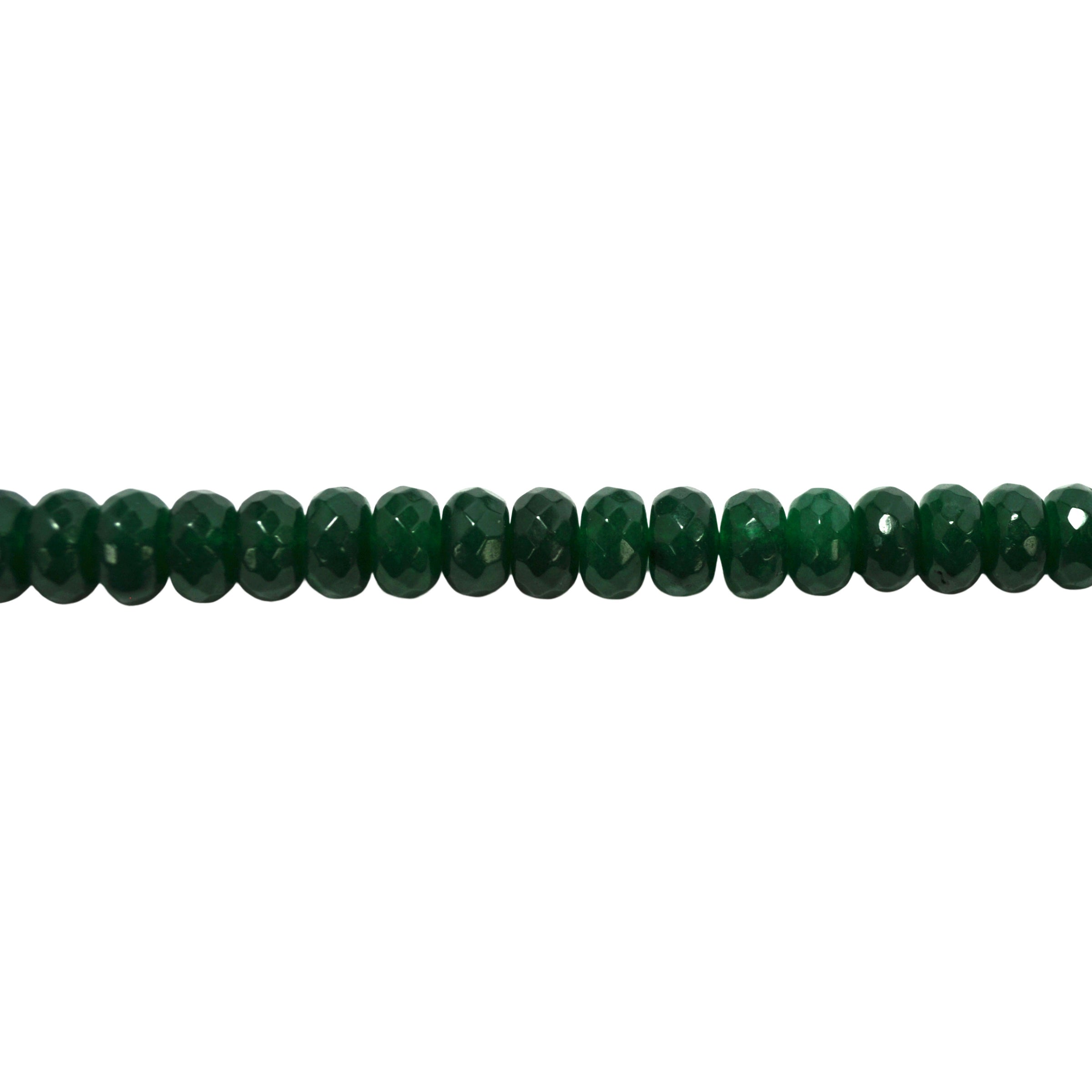 6x10mm Green Jade - Faceted Rondelle