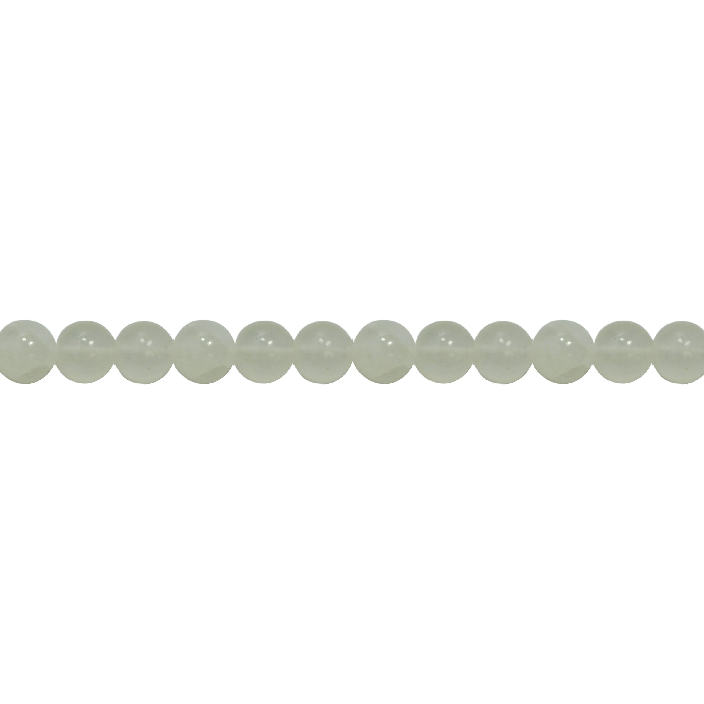 10mm White Jade Transparent - Round