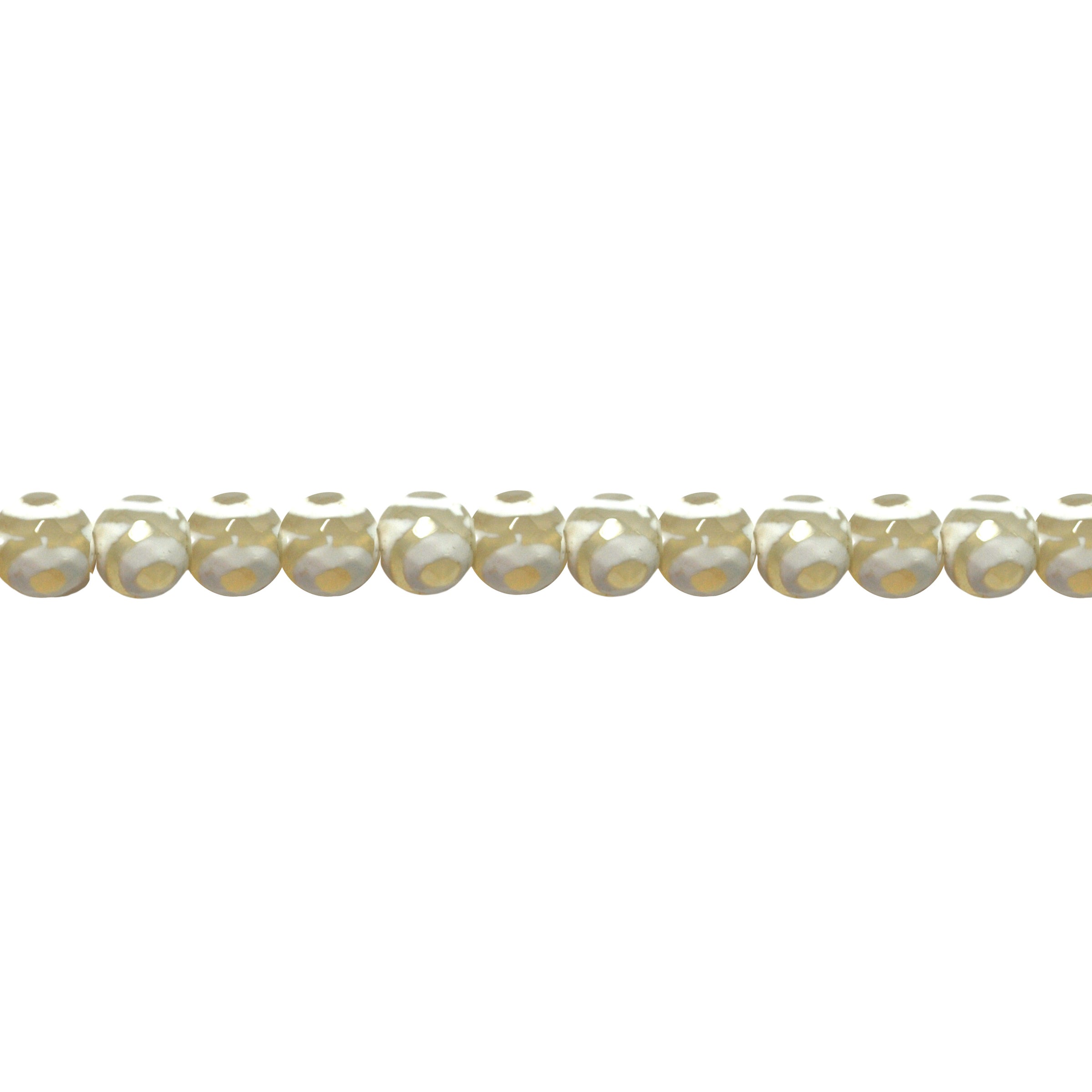 10mm White Spot Tibetan Agate - Faceted