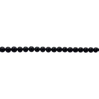 8mm Striped Black Frosted Black Onyx - Round