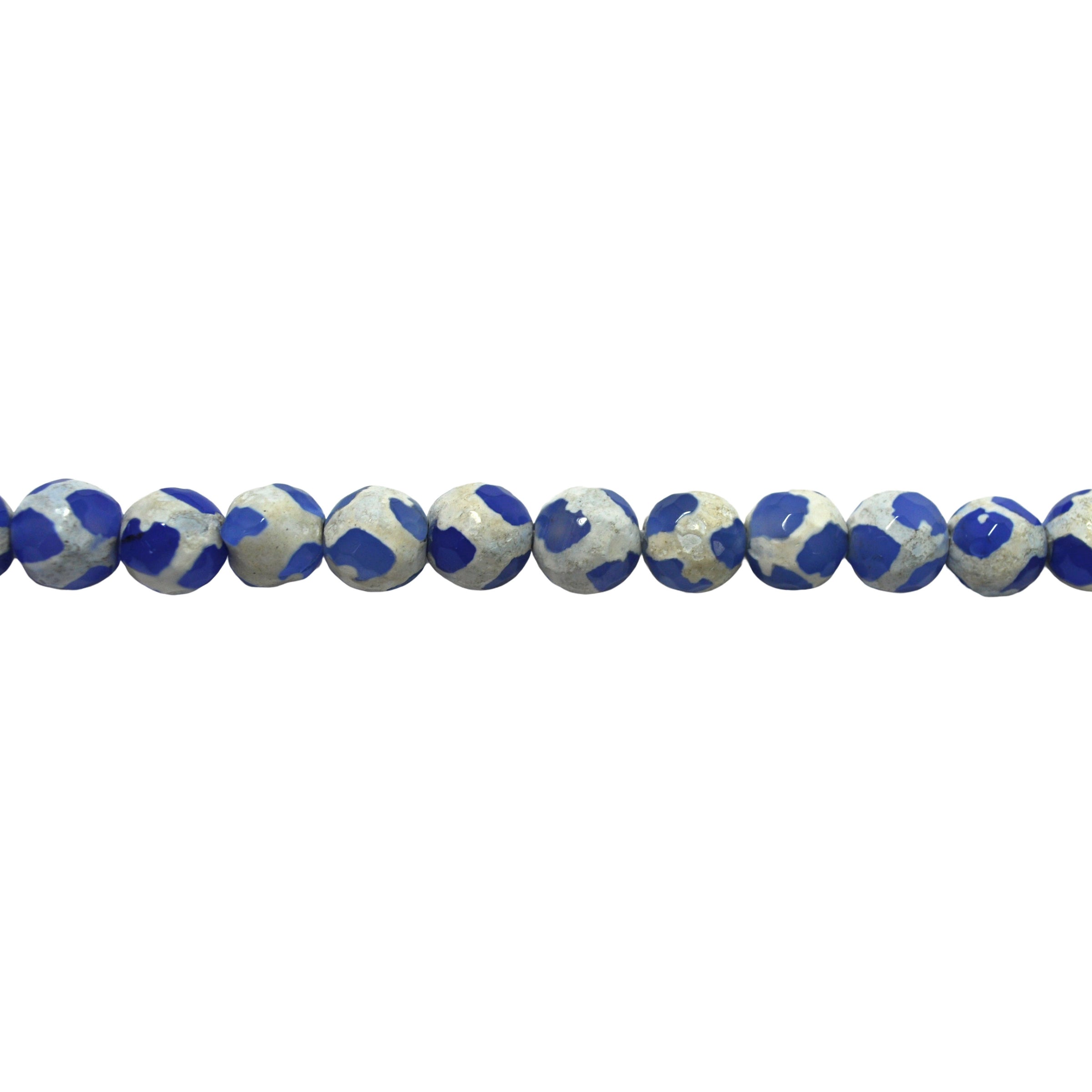 10mm Blue/White Tibetan Agate - Faceted