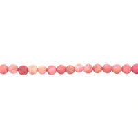 6mm Matte Rhodonite - Round