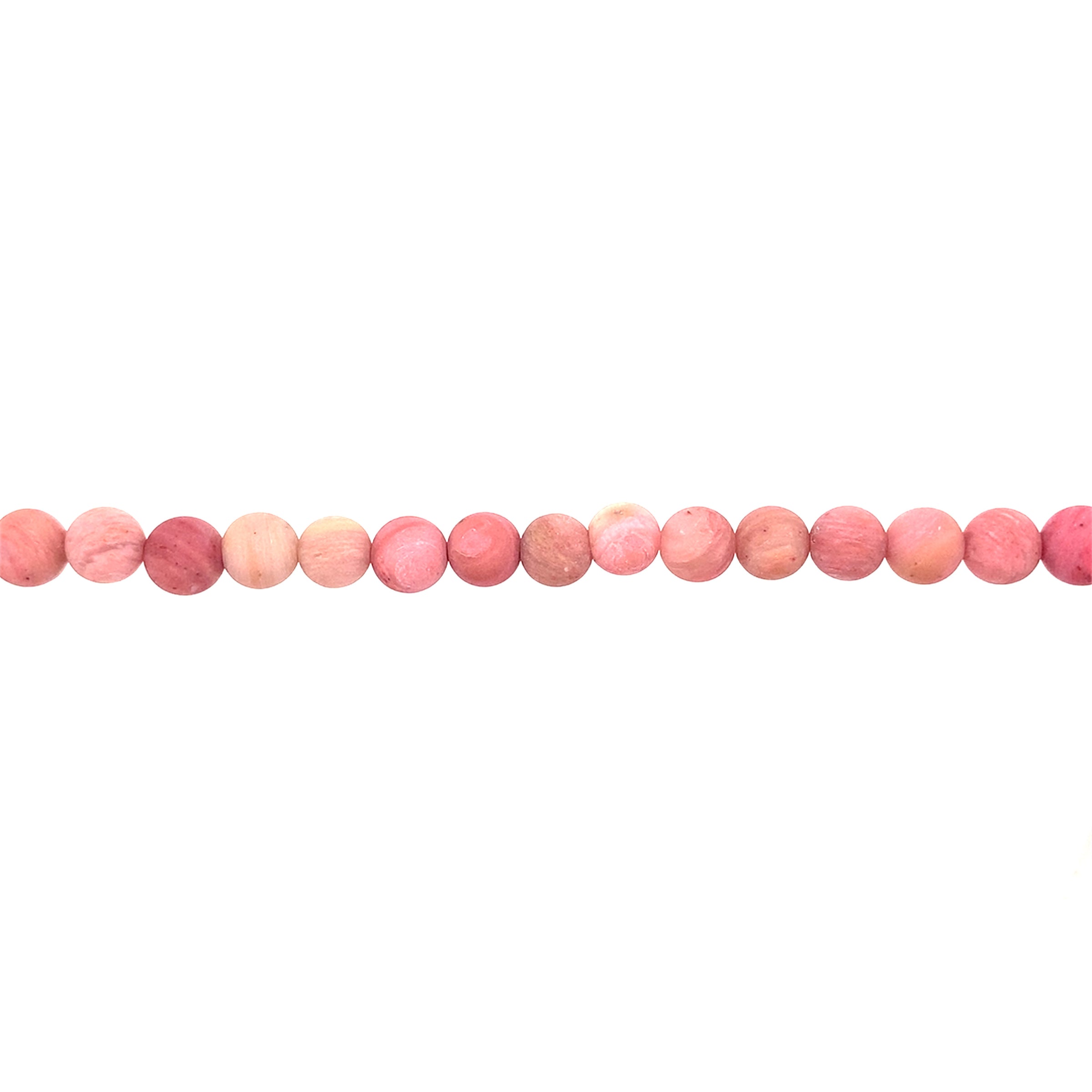 6mm Matte Rhodonite - Round