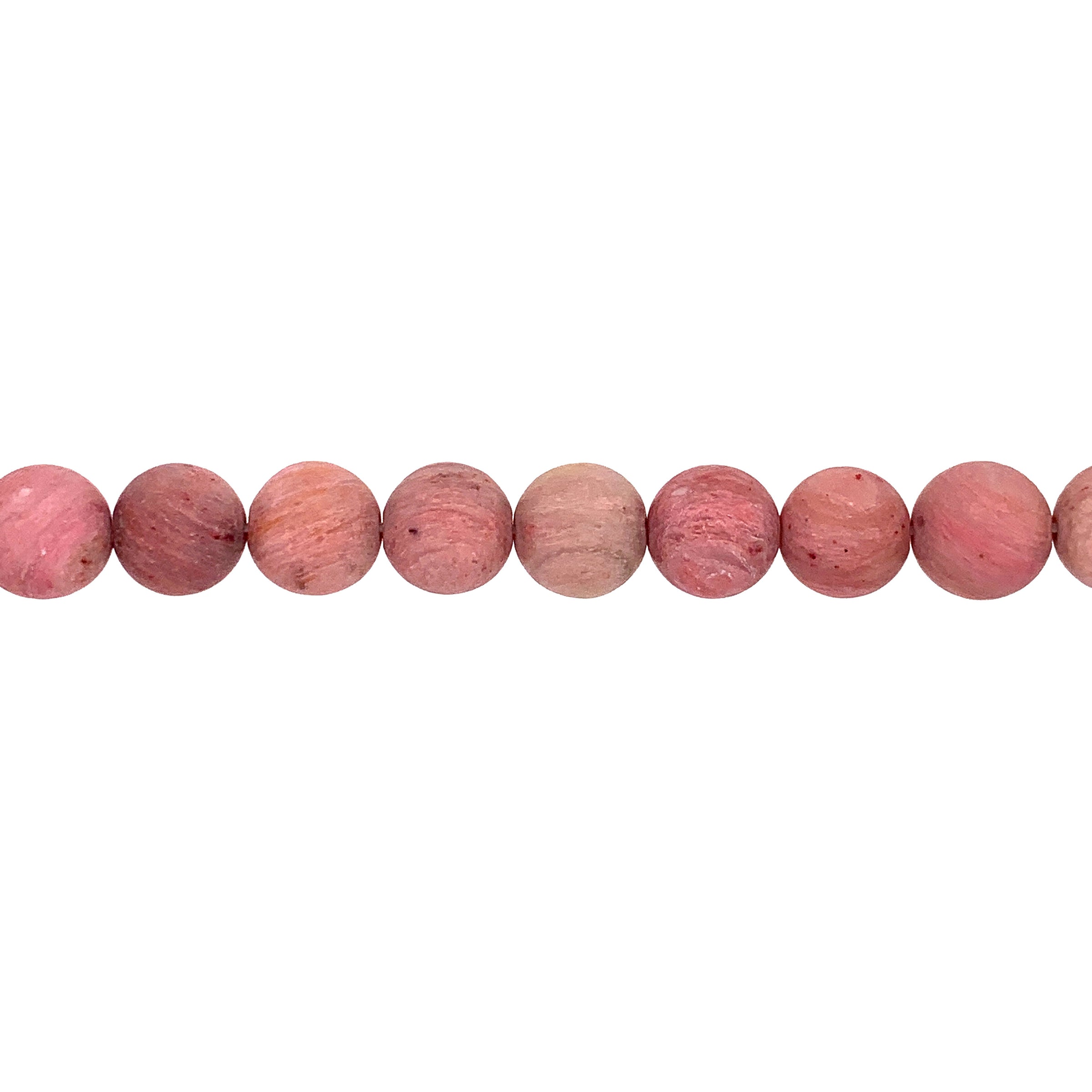 8mm Matte Rhodonite - Round