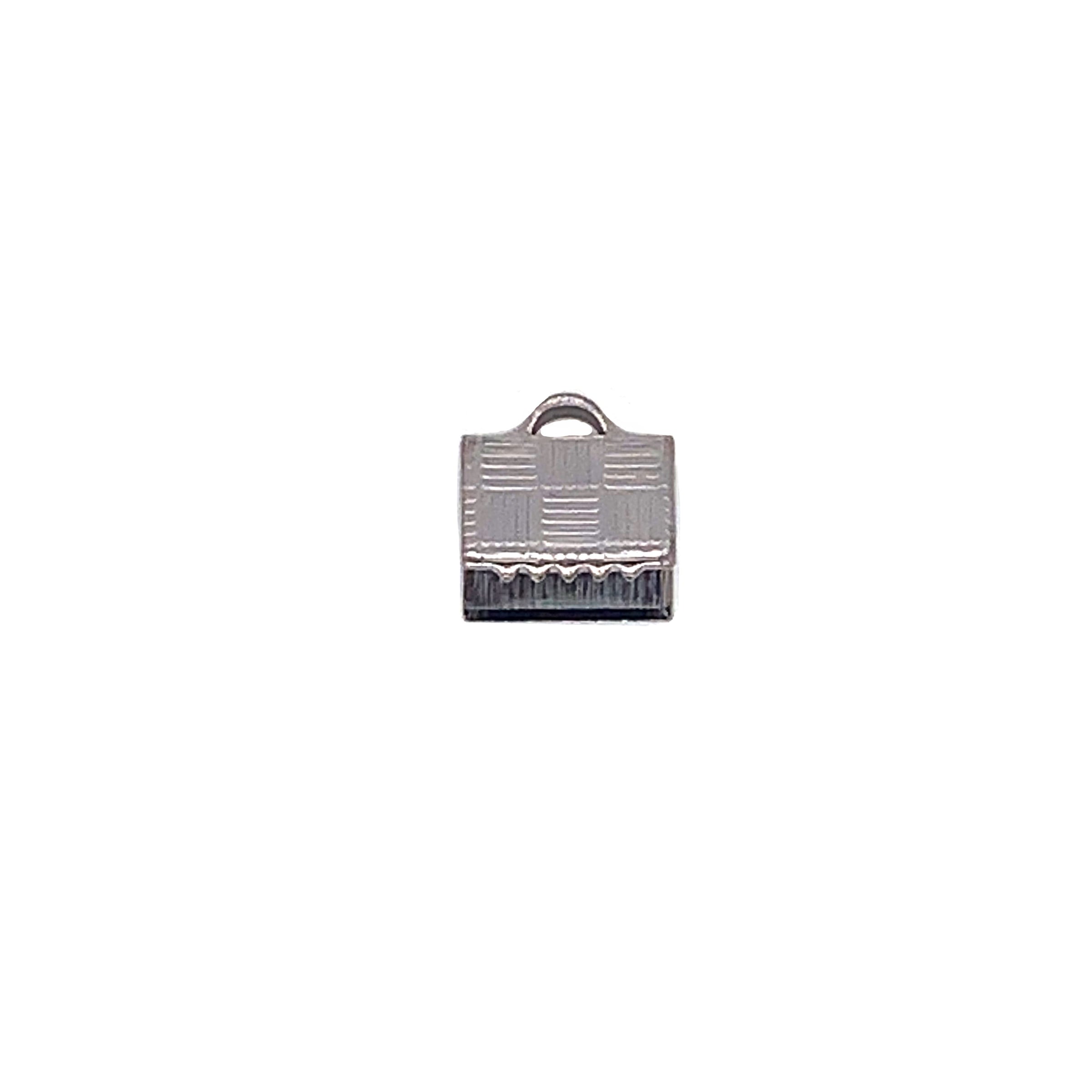 7x7x5mm Black Tone Brass Ribbon Crimp End - Pack of 10