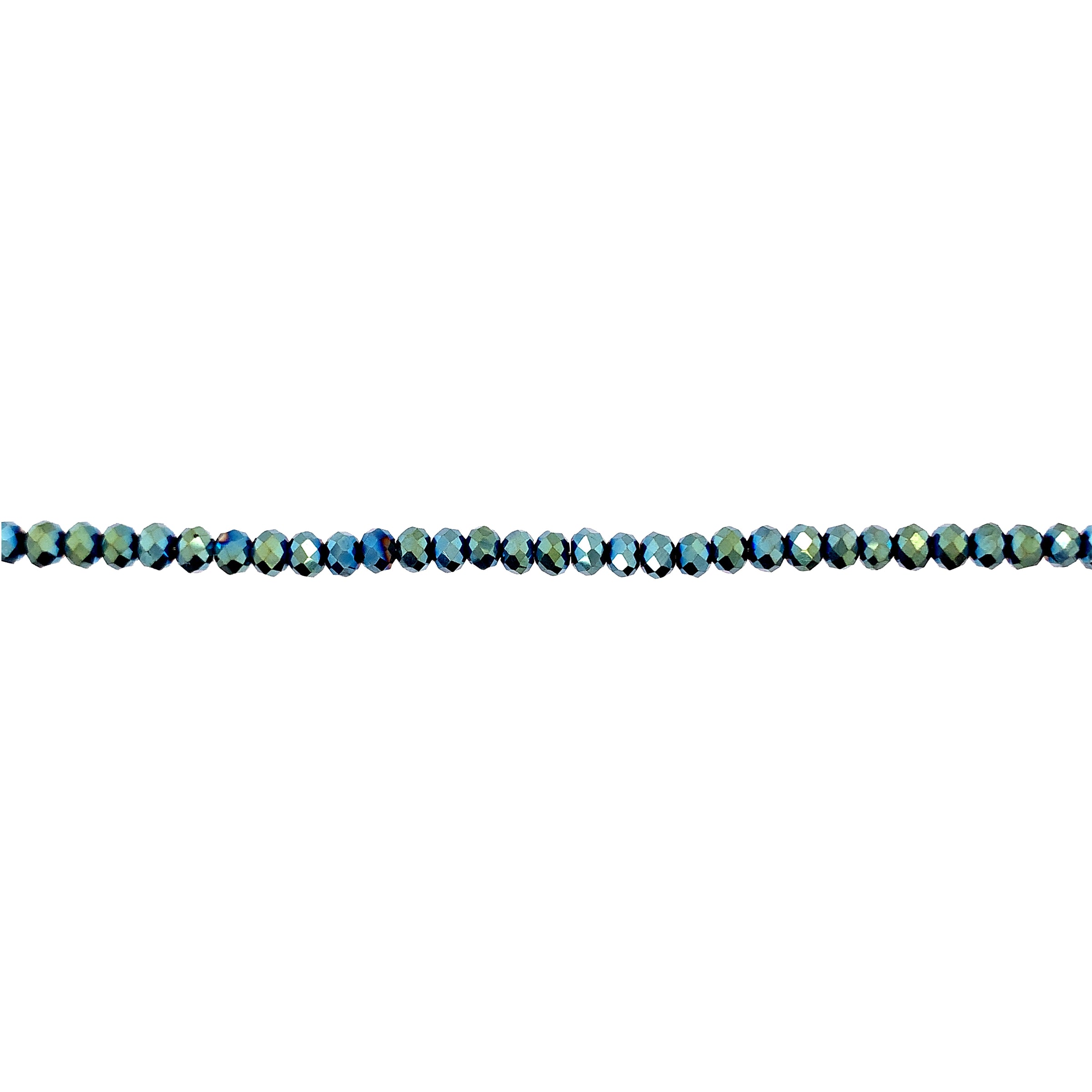 3x4mm Iridescent Green Crystal - Rondelle