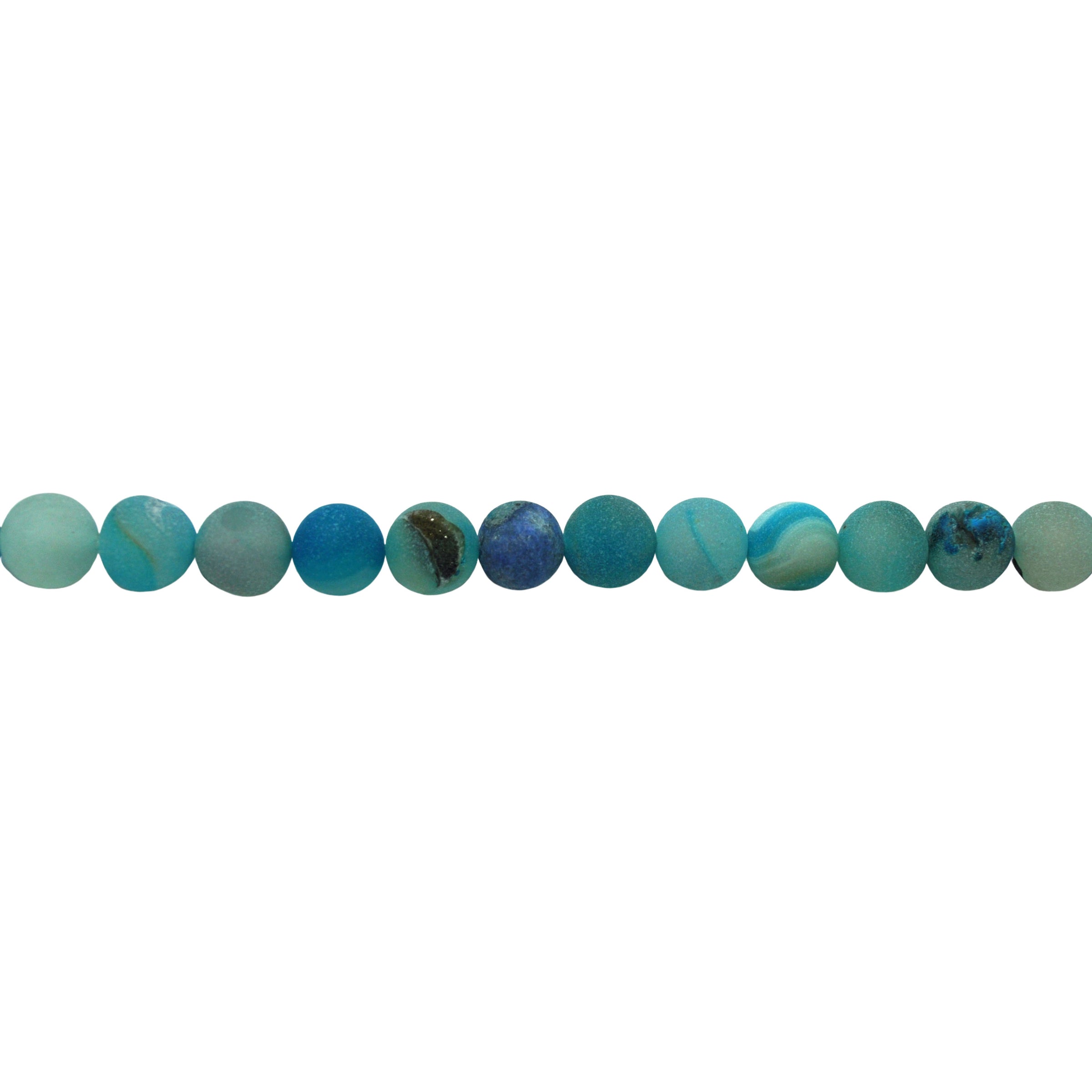 8mm Blue Druzy Agate - Round
