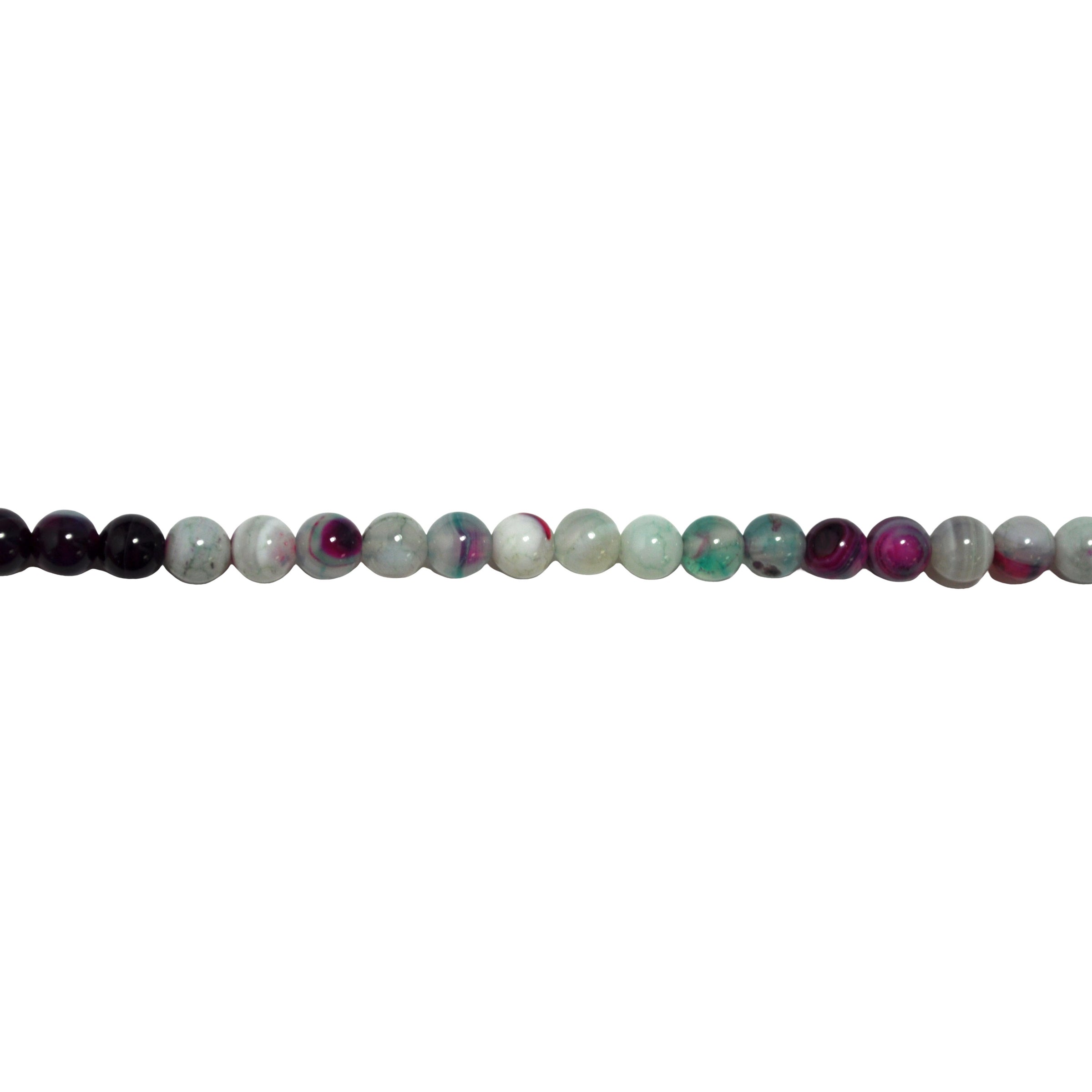 6mm Purple Banded Agate - Round