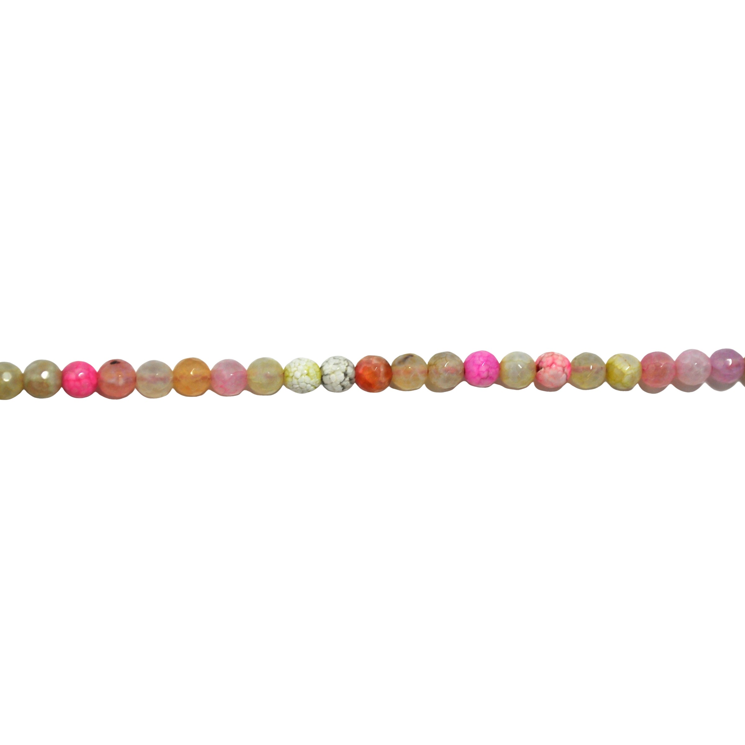 6mm Multicolor Pink Fire Agate - Faceted