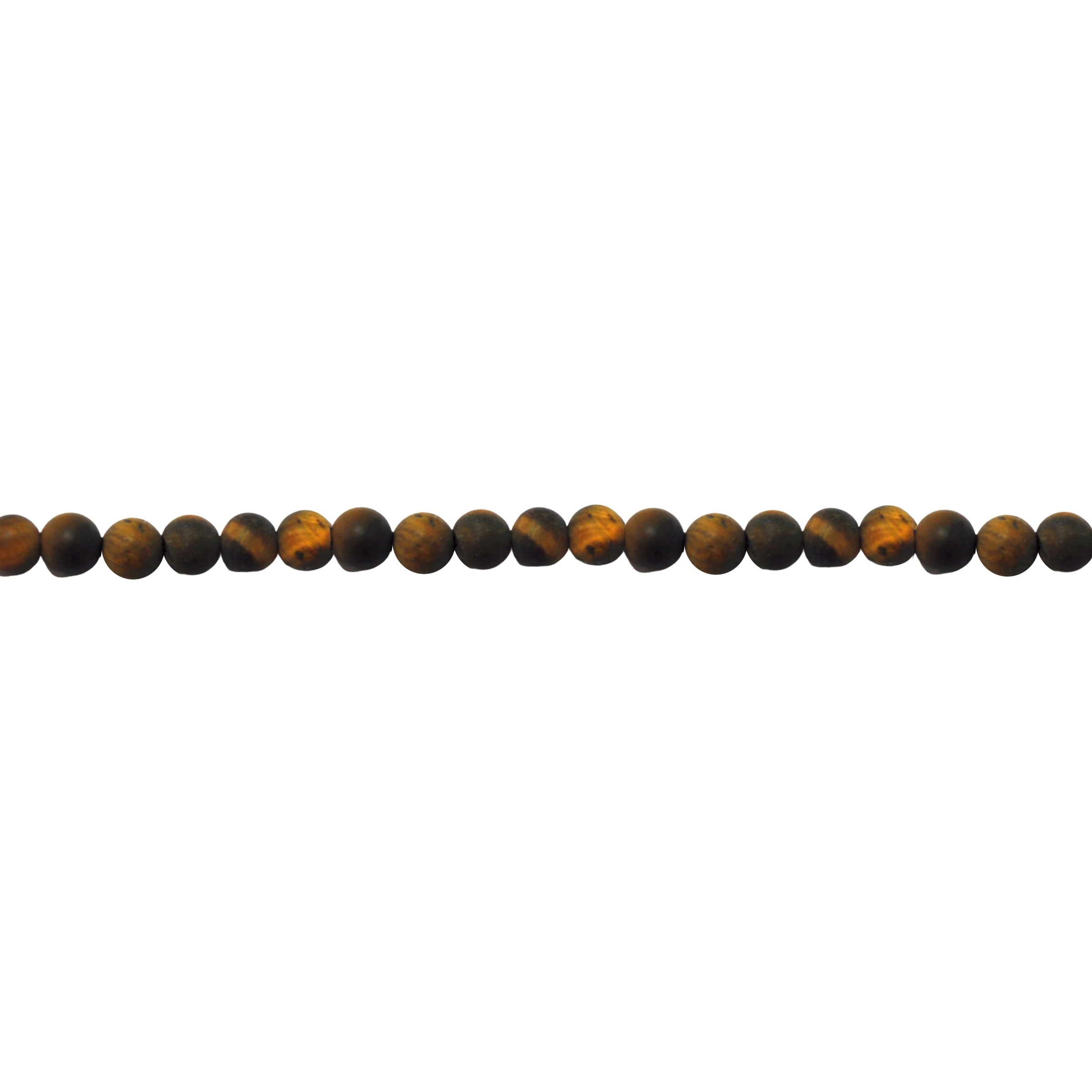 4mm Matte Tiger Eye - Round