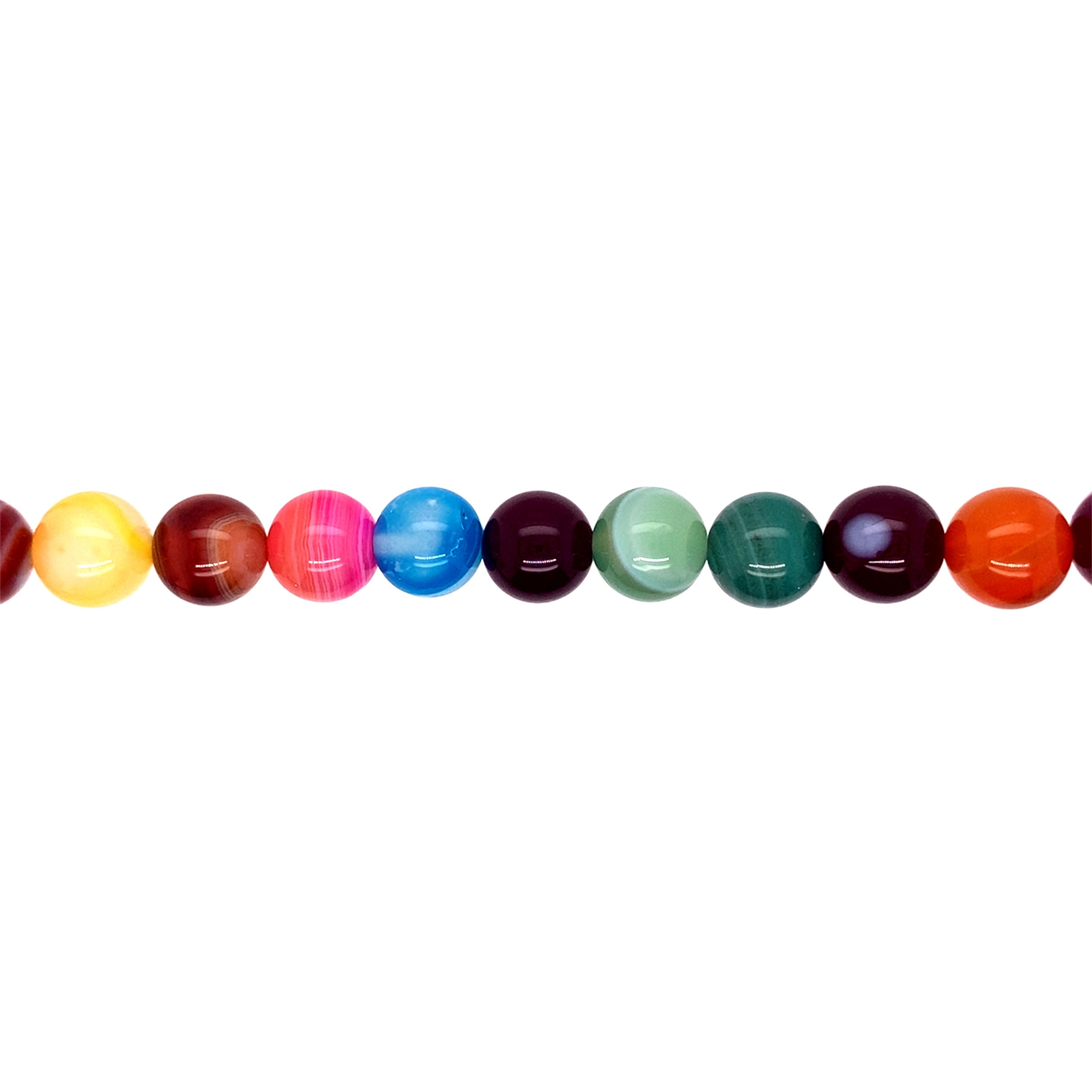 10mm Mixed Color Banded Agate - Round