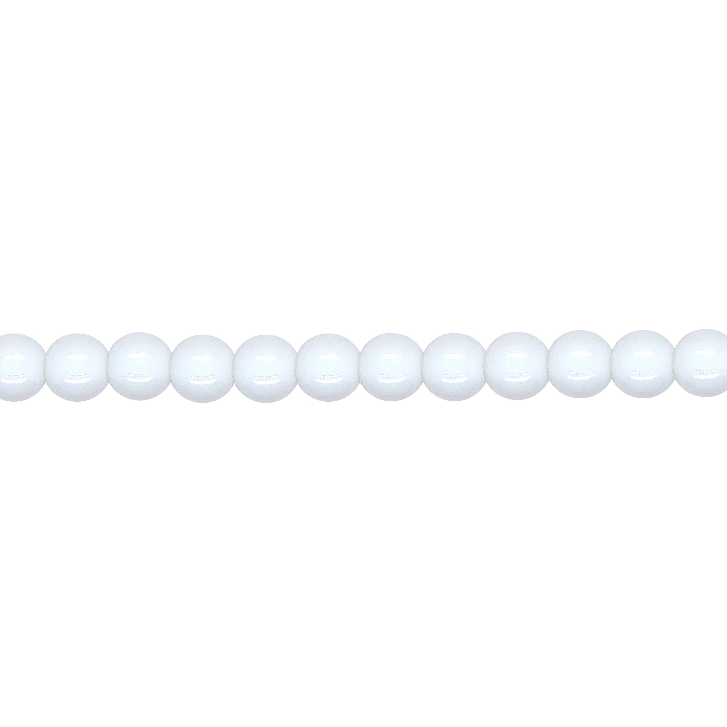8mm White Alabaster Crystal - Round