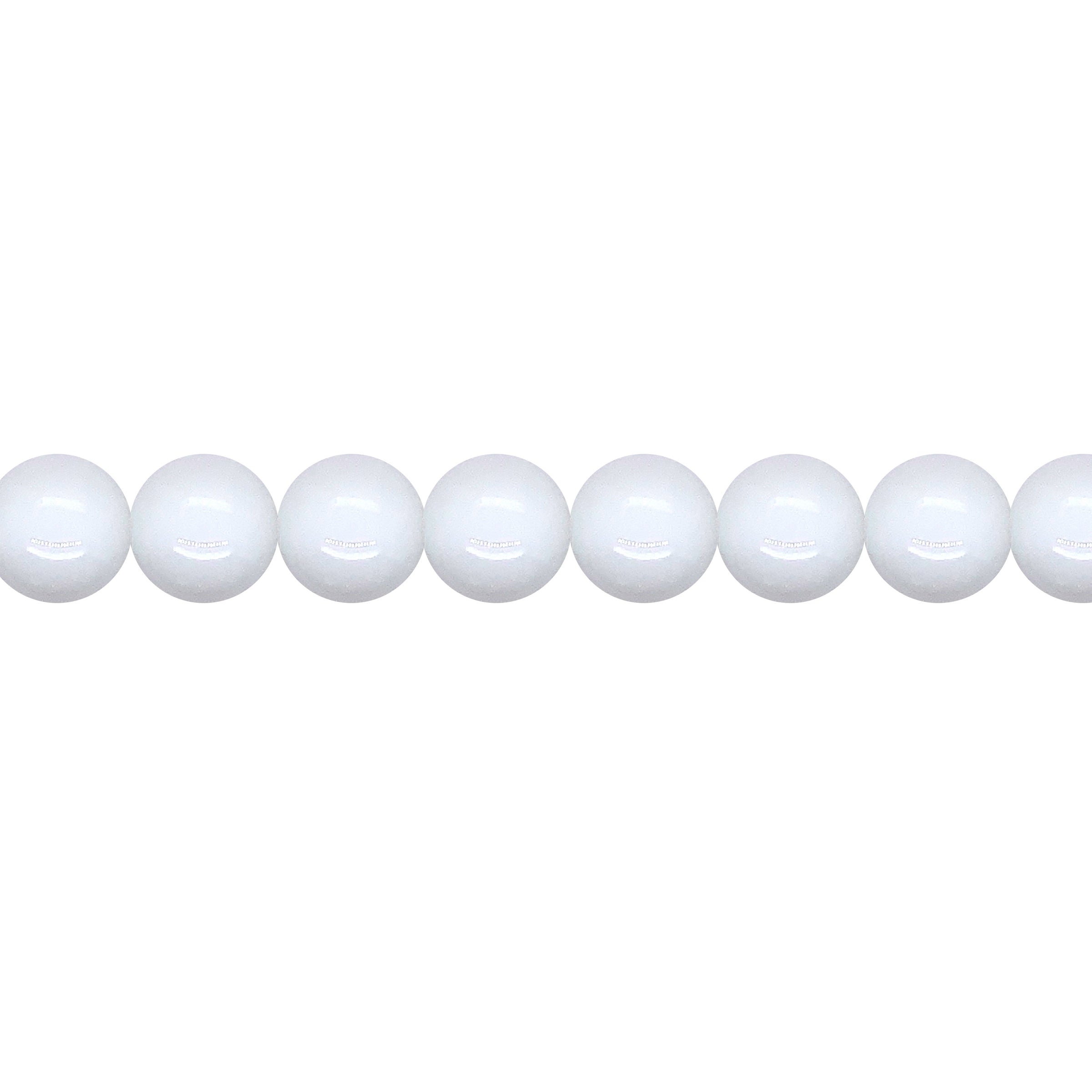 10mm White Alabaster Tone Crystal - Round