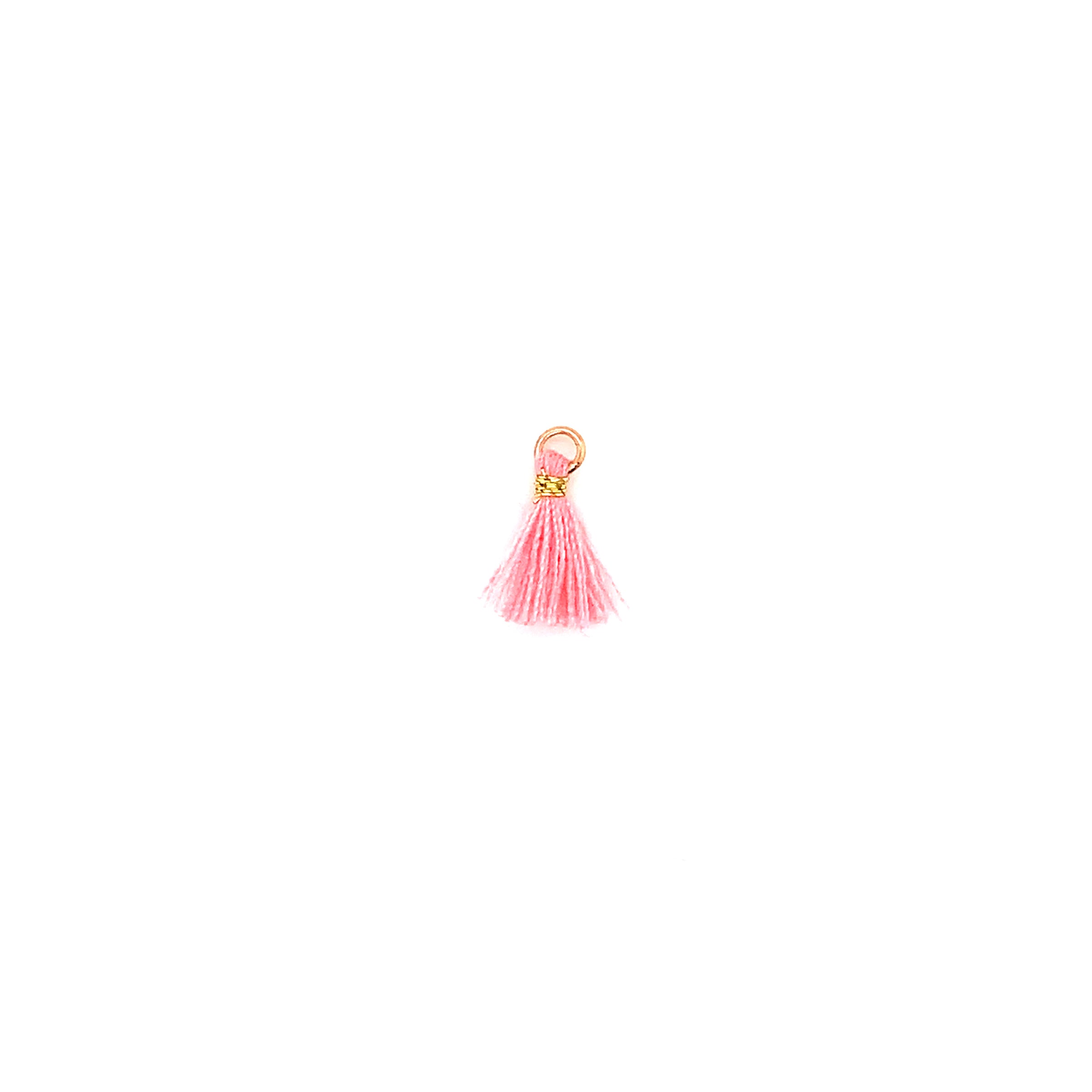 Mini Pink Wool Tassels - 10mm