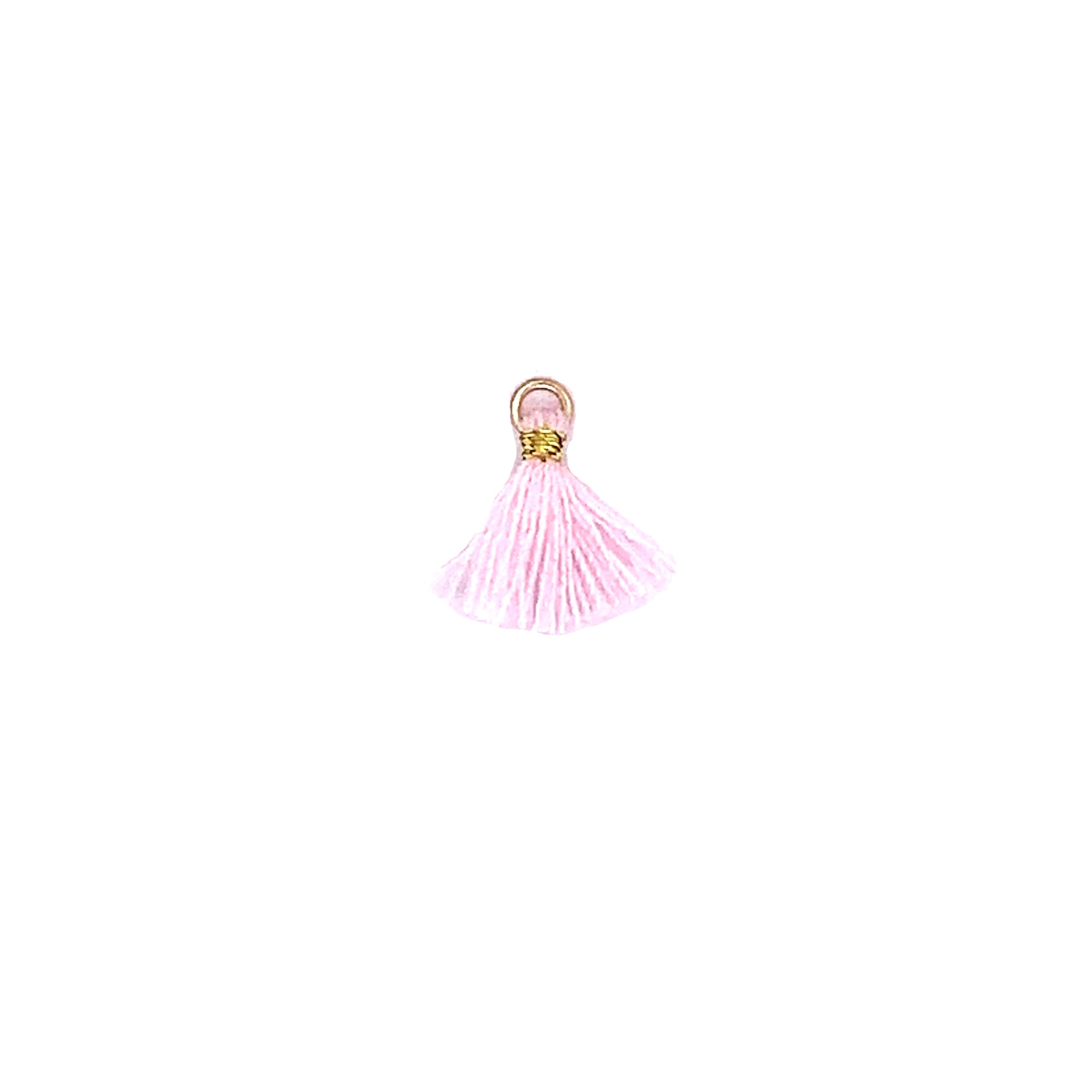 Mini Light Pink Wool Tassels - 10mm