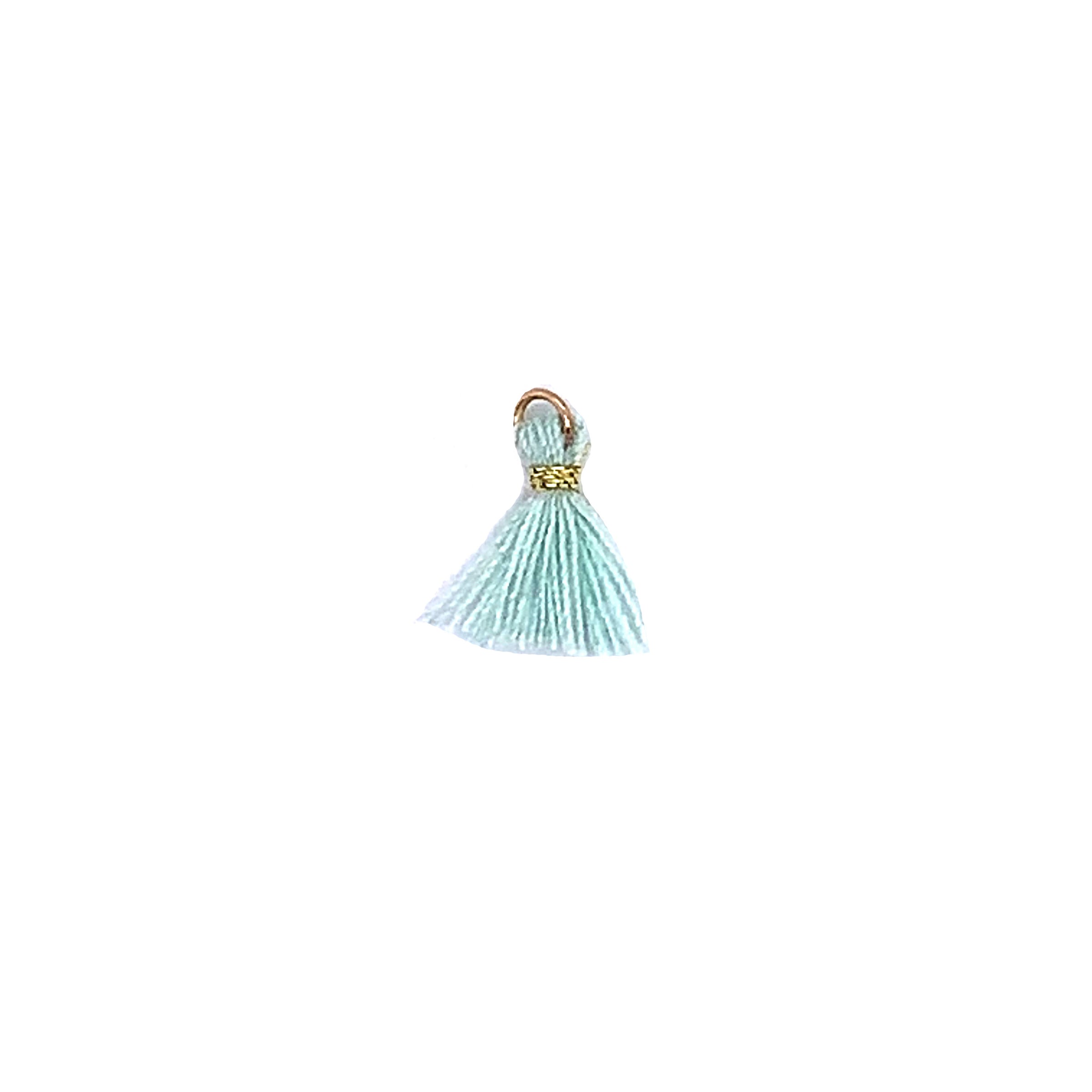 Mini Mint Green Wool Tassels - 10mm