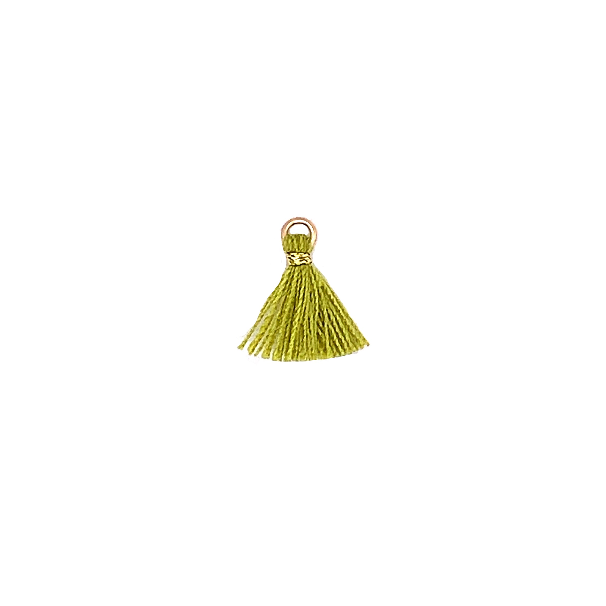 Mini Olive Green Wool Tassels - 10mm