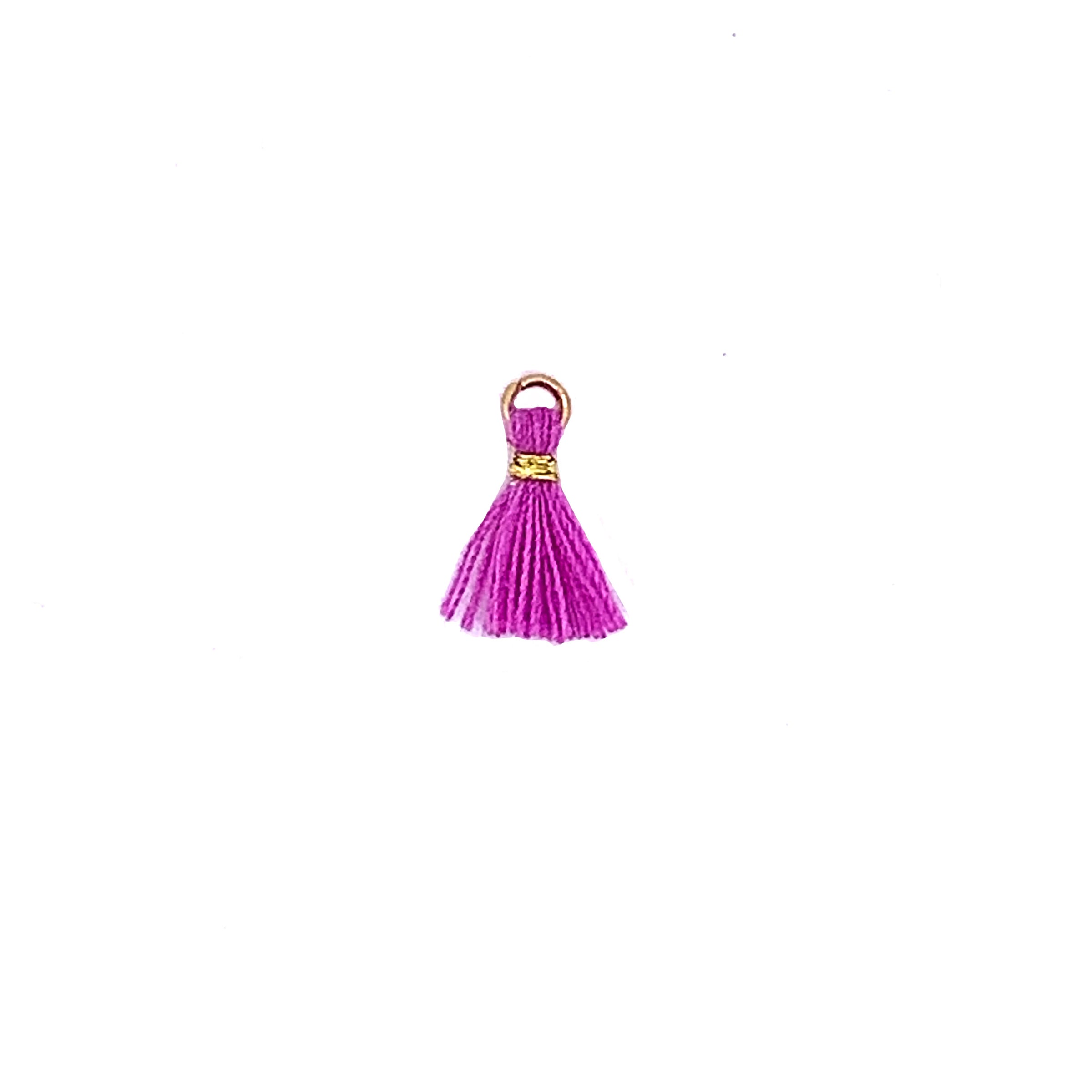 Mini Purple Wool Tassels - 10mm