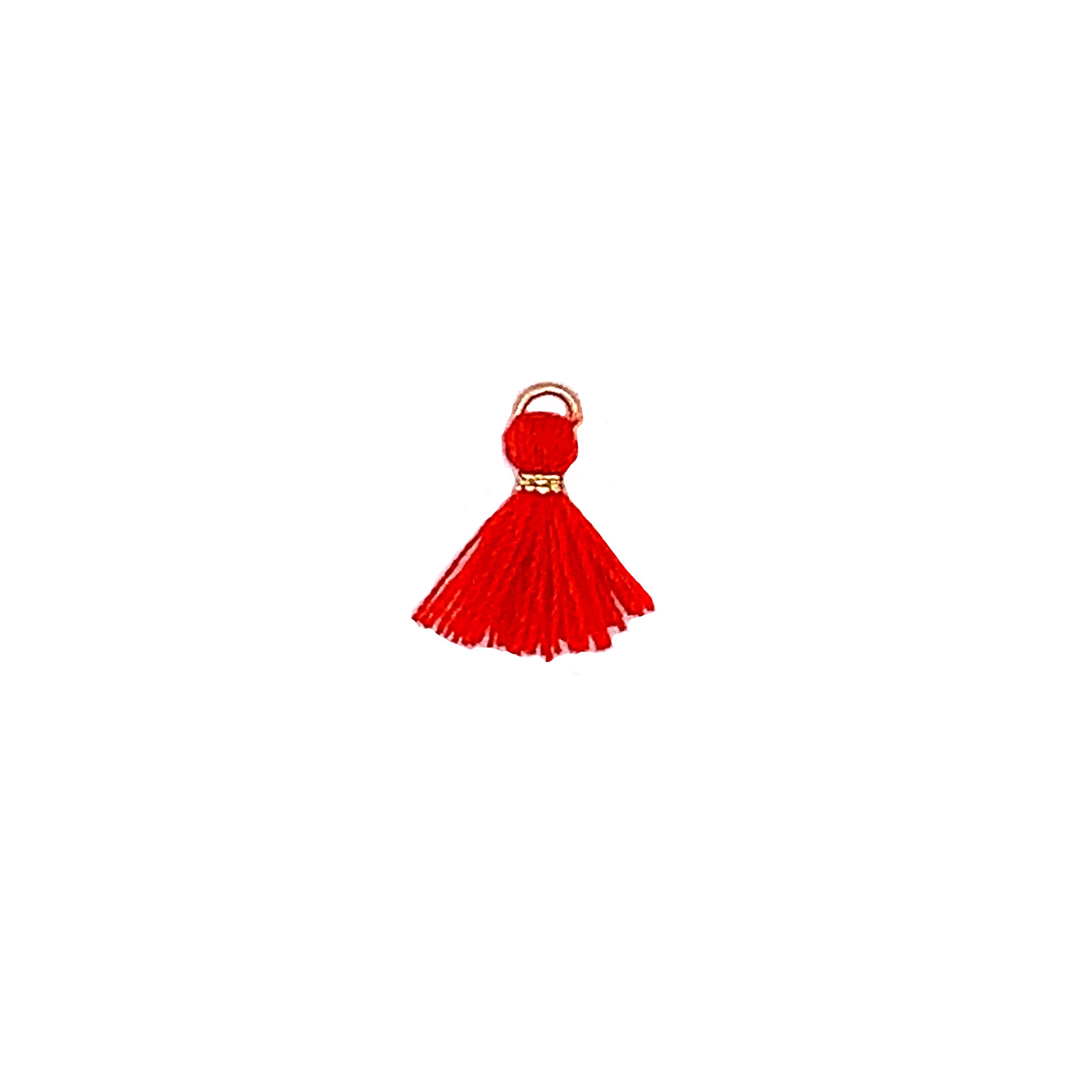 Mini Red Wool Tassels - 10mm