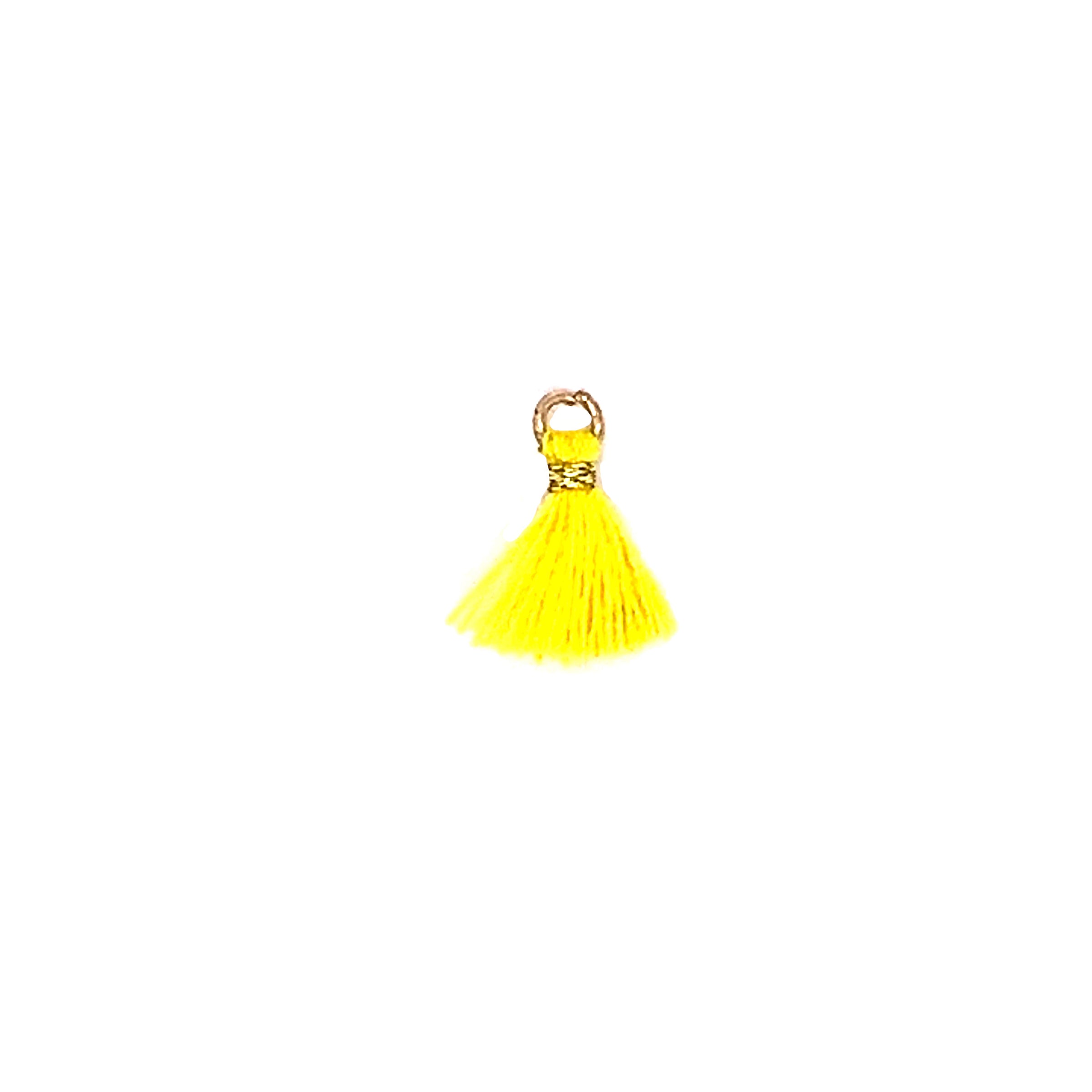 Mini Yellow Wool Tassels - 10mm