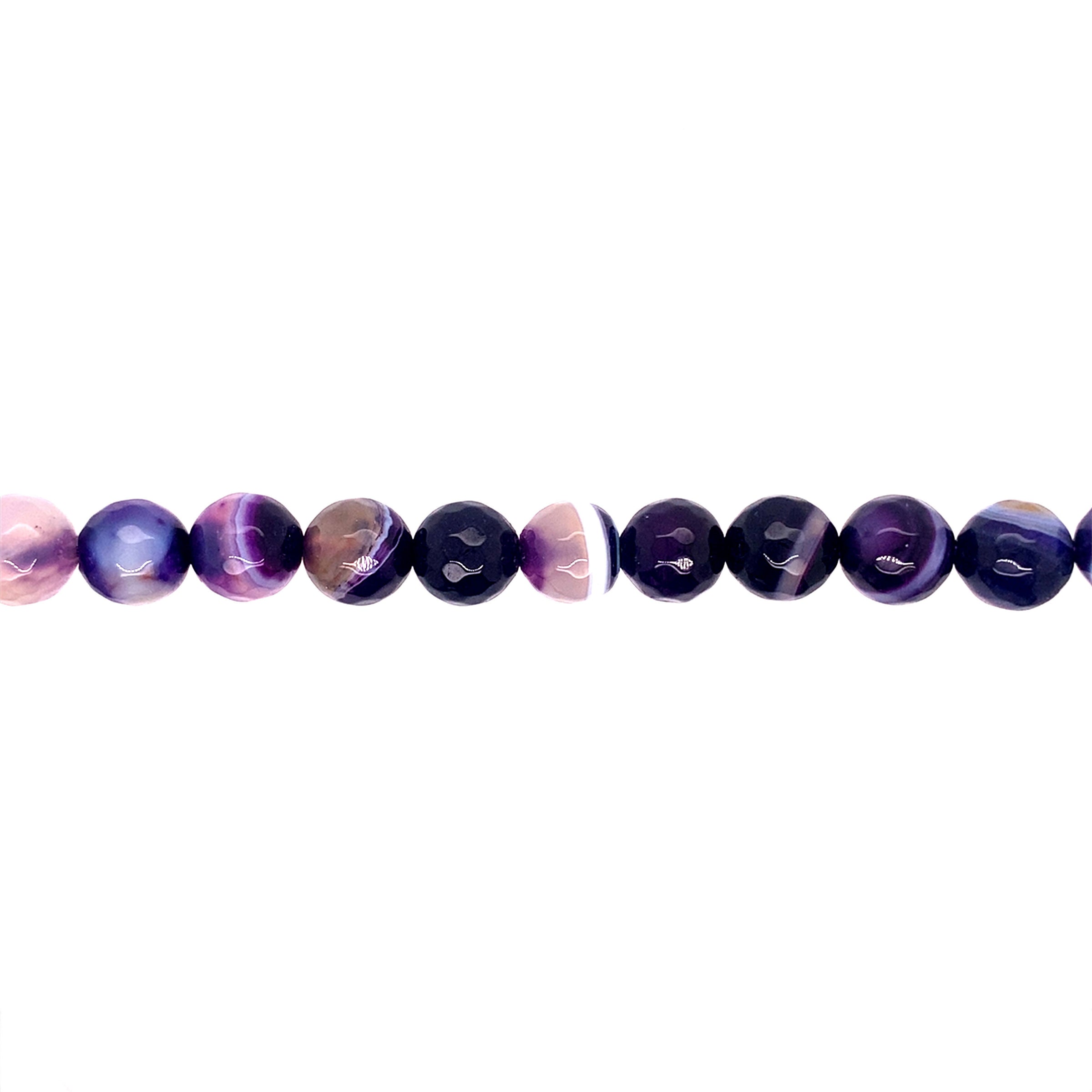 10mm Purple Banded Agate - Faceted